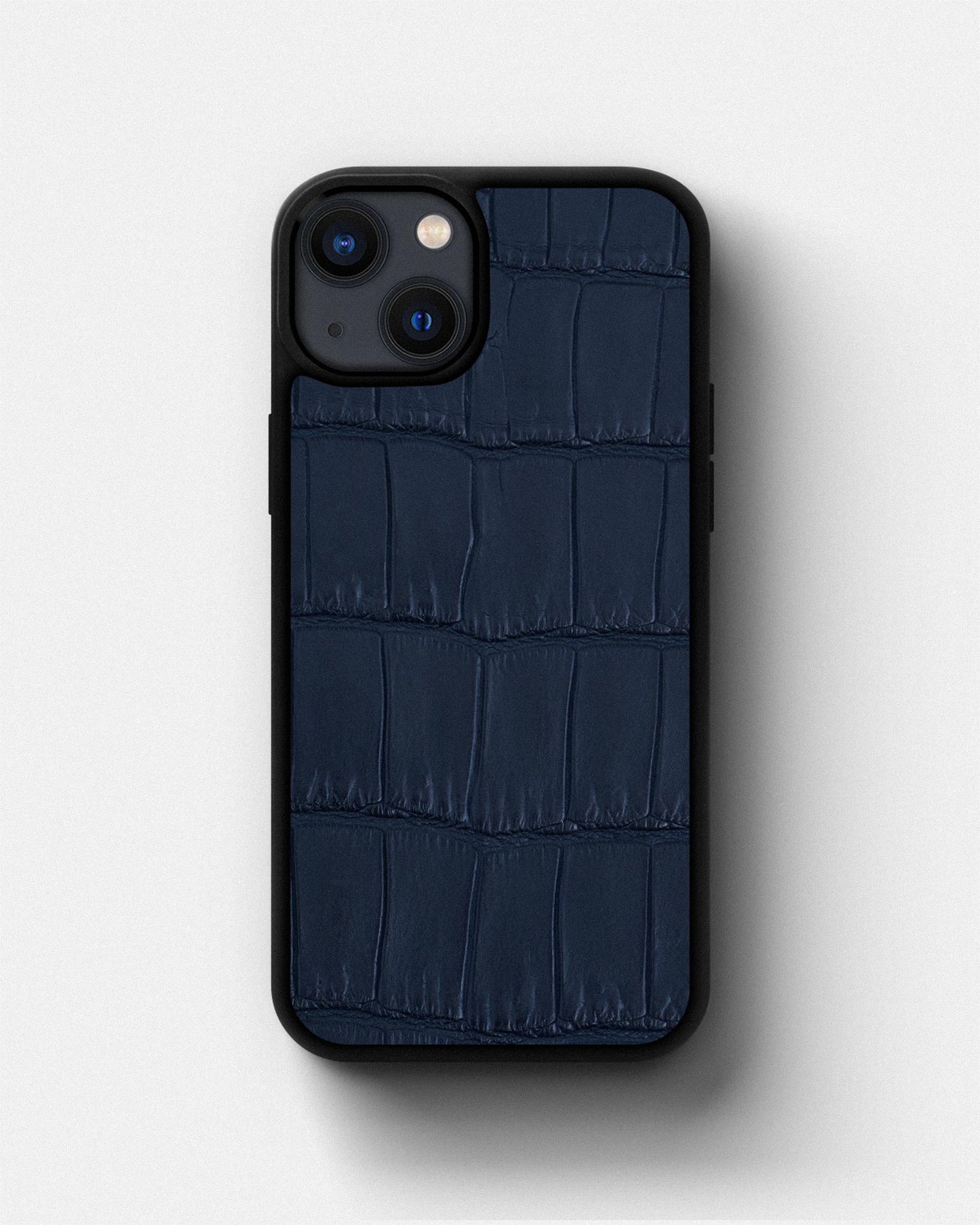 Dark blue Crocodile Leather Sport Case for iPhone 13