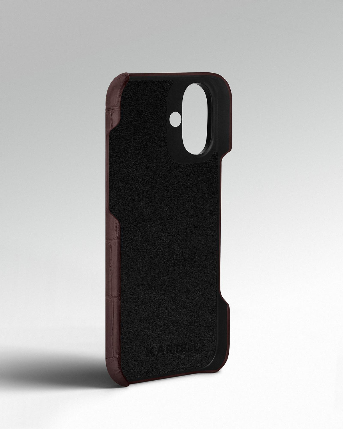 Dark Brown Crocodile Leather Full-Wrap Case for iPhone 14
