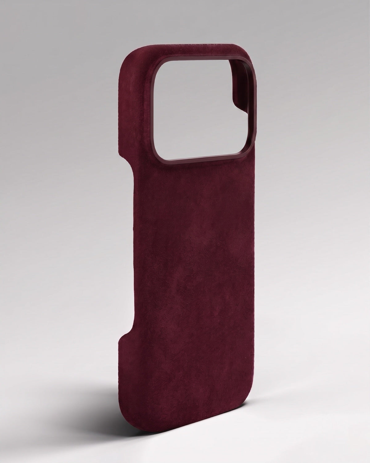 Burgundy Alcantara Case for iPhone 17 Pro Max