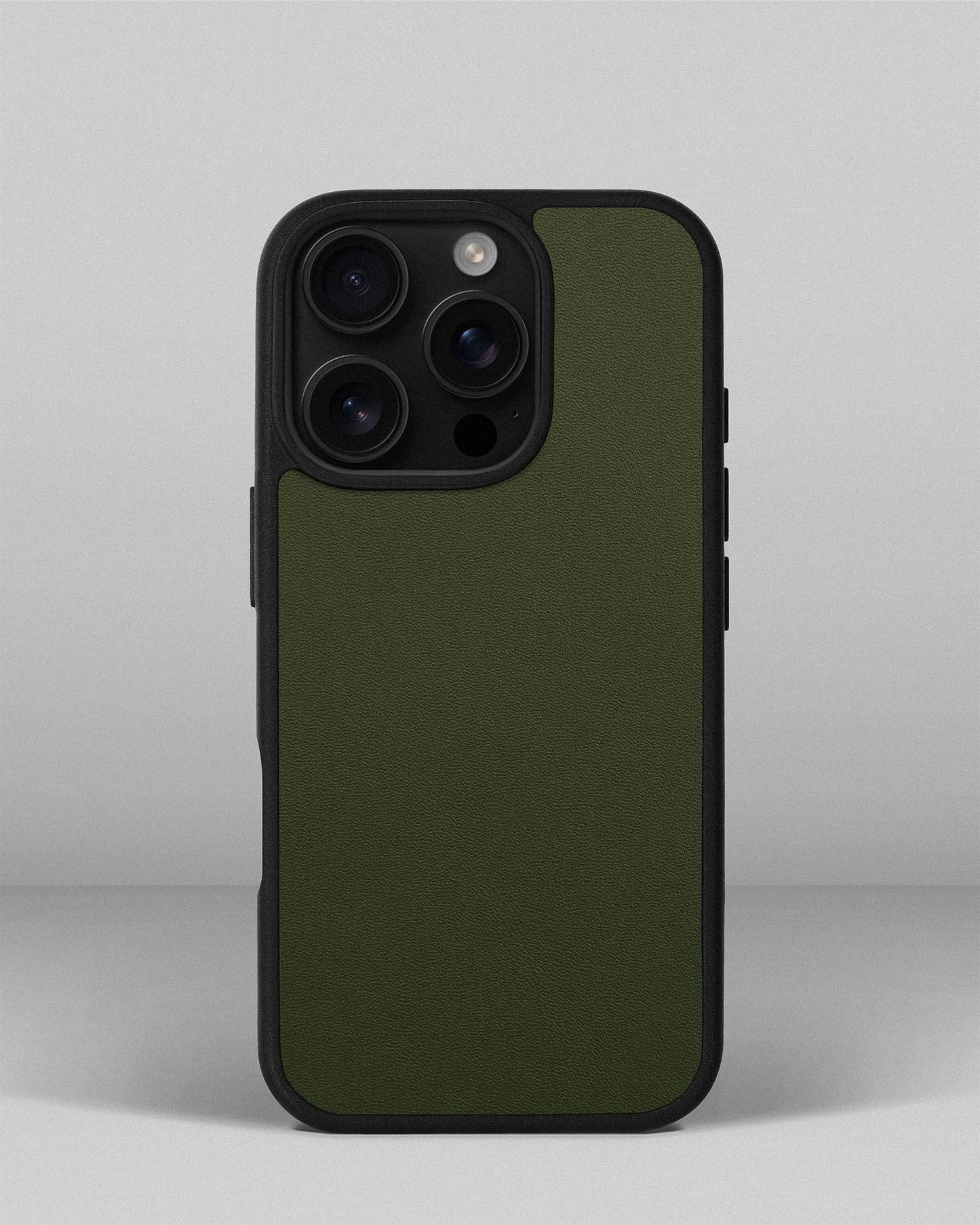 Smooth Dark Green Leather Sport Case for iPhone 16 Pro