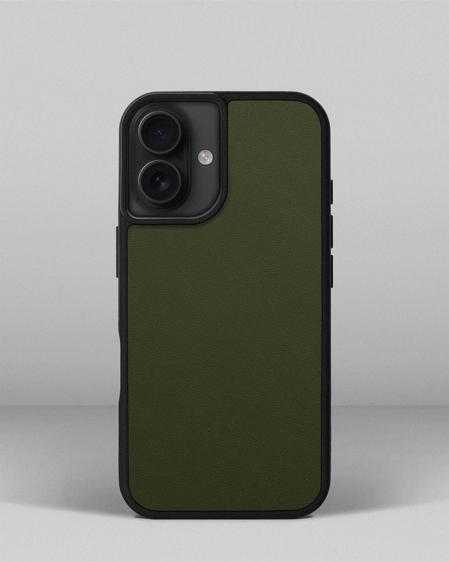 Smooth Dark Green Leather Sport Case for iPhone 16