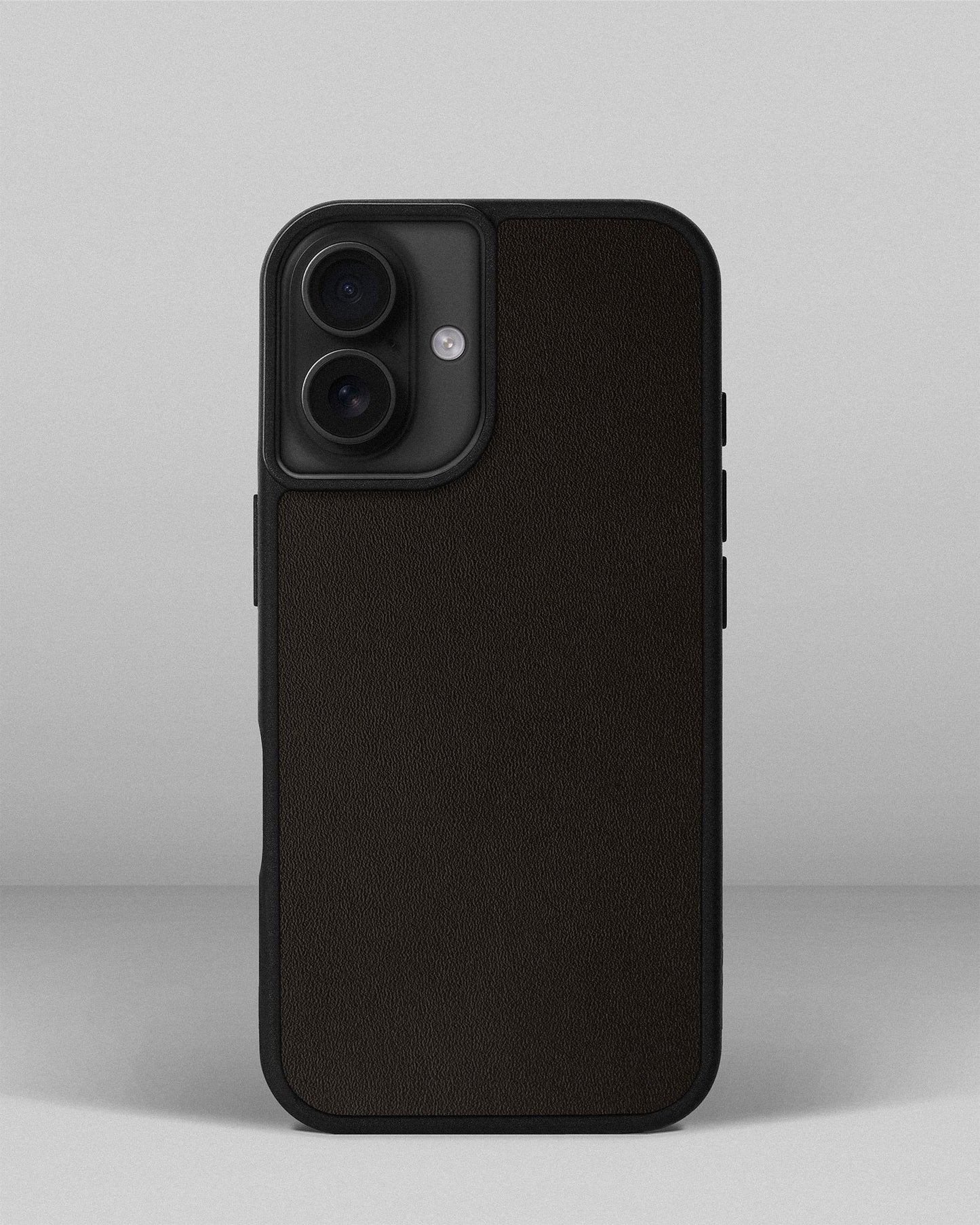 Smooth Dark Brown Leather Sport Case for iPhone 16