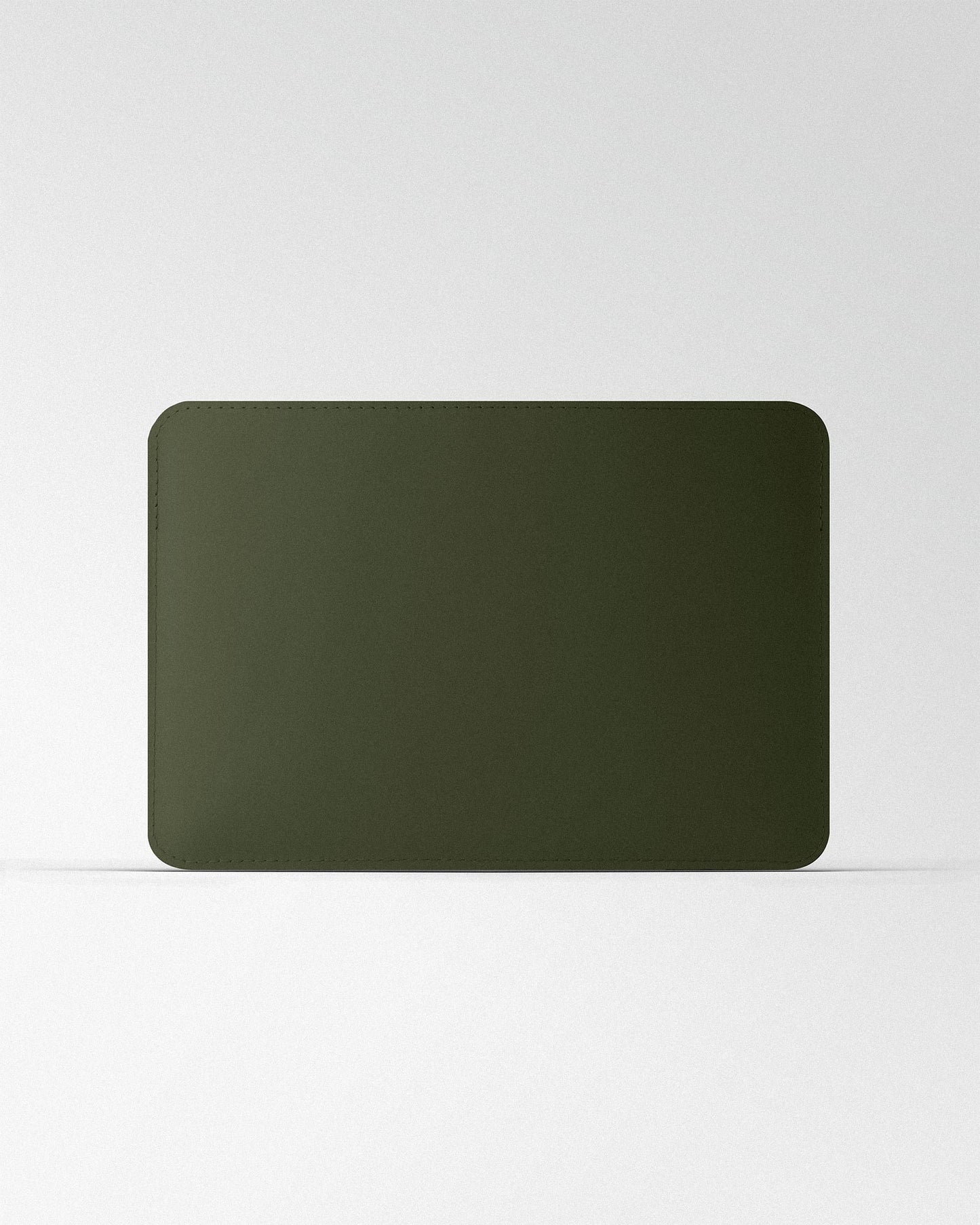 Minimalist MacBook Sleeve in Dark Green Calfskin Leather