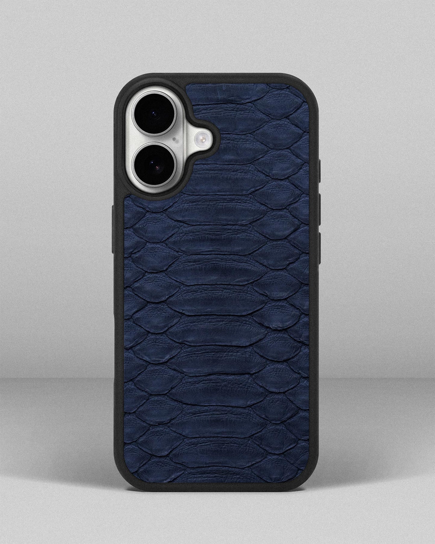 Шкіряний спортивний чохол Steel Blue Python для iPhone 16 Pro Max