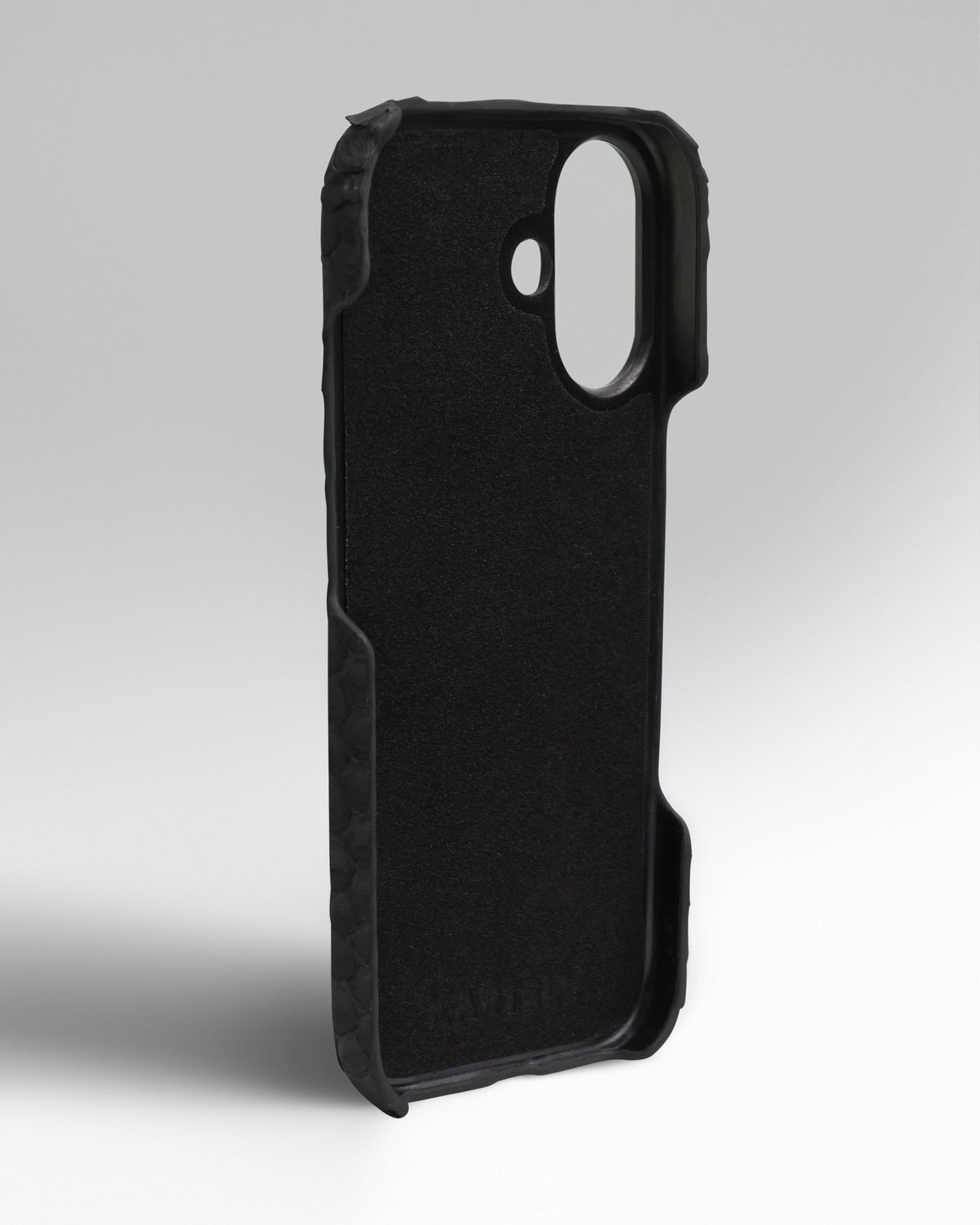 Black Python Leather Full-Wrap Case for iPhone 17