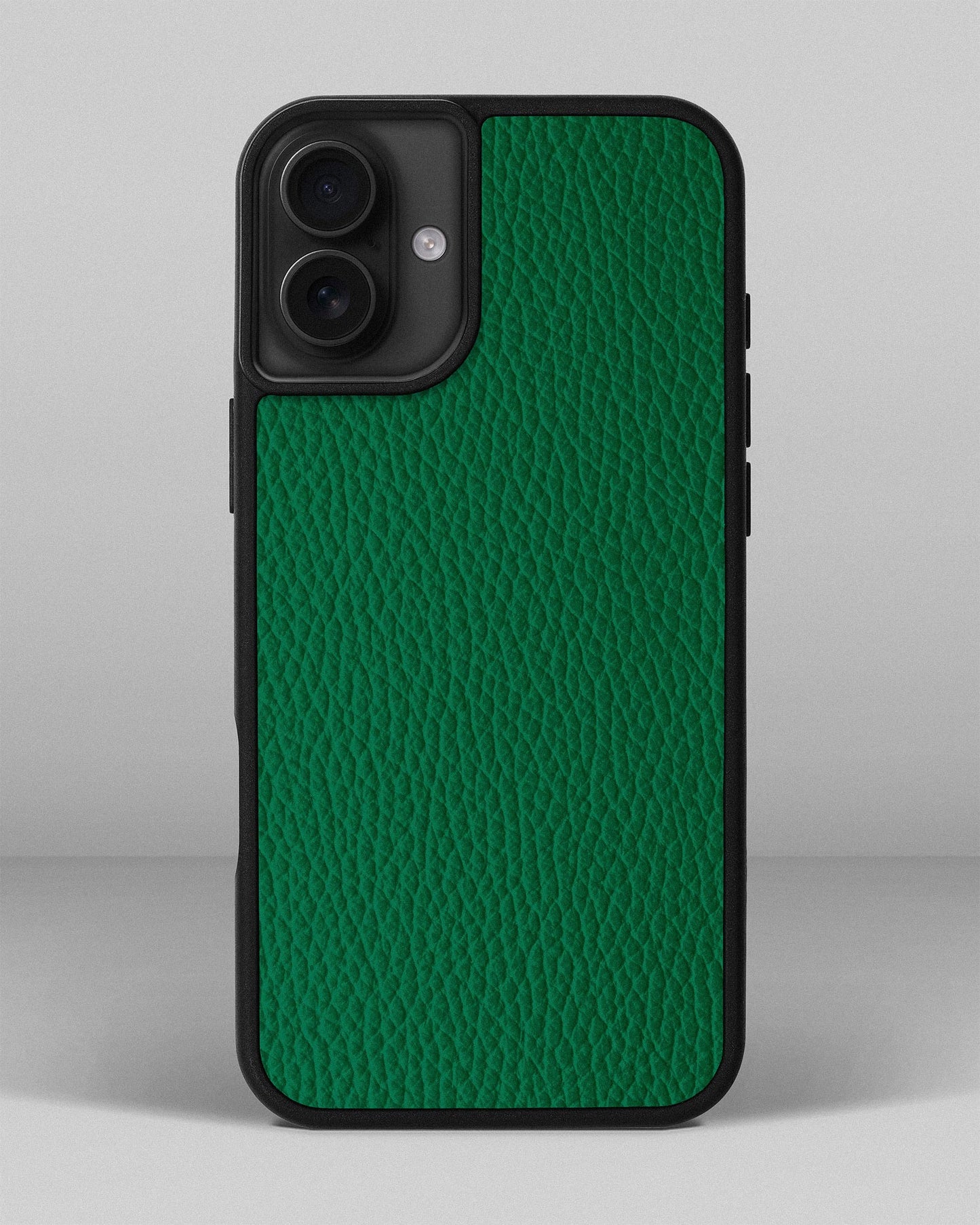 Green Leather Sport Case for iPhone 15 Plus
