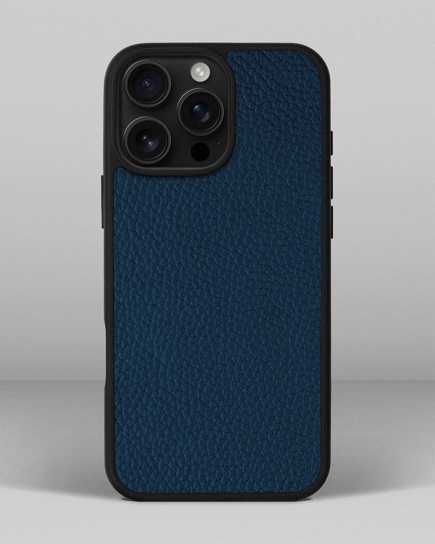 Navy Blue Leather Sport Case for iPhone 15 Pro Max