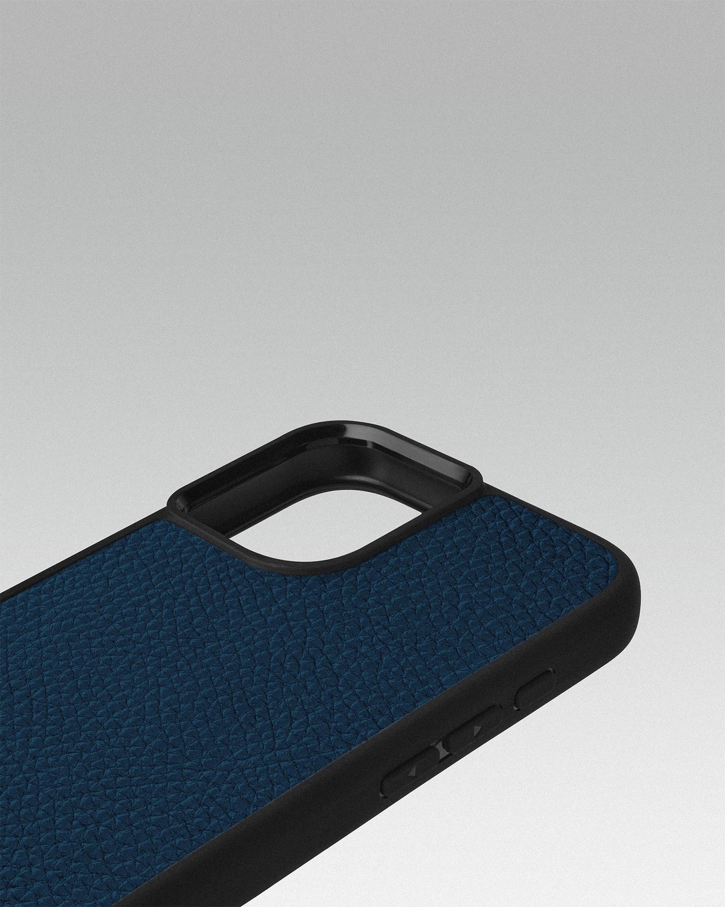 Navy Blue Leather Sport Case for iPhone 16 Plus