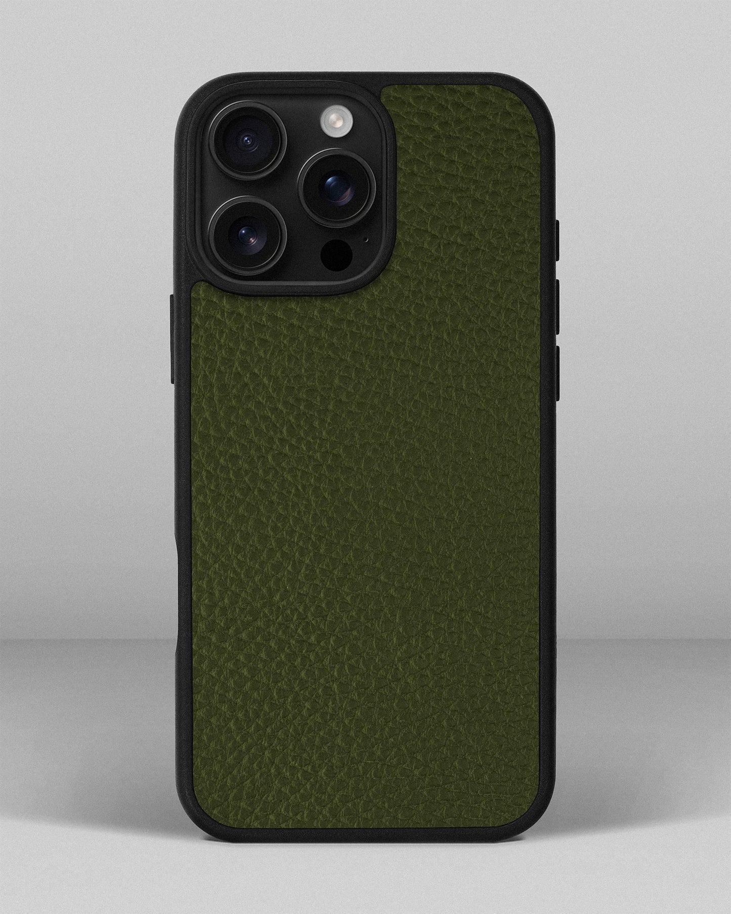 Dark Green Leather Sport Case for iPhone 15 Pro Max