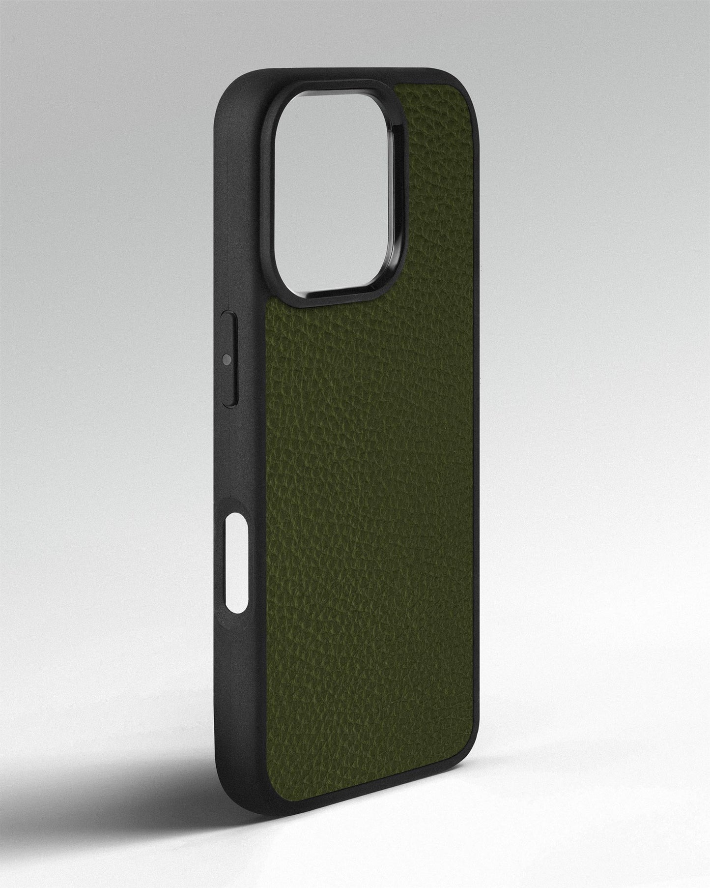 Dark Green Leather Sport Case for iPhone 15 Pro Max