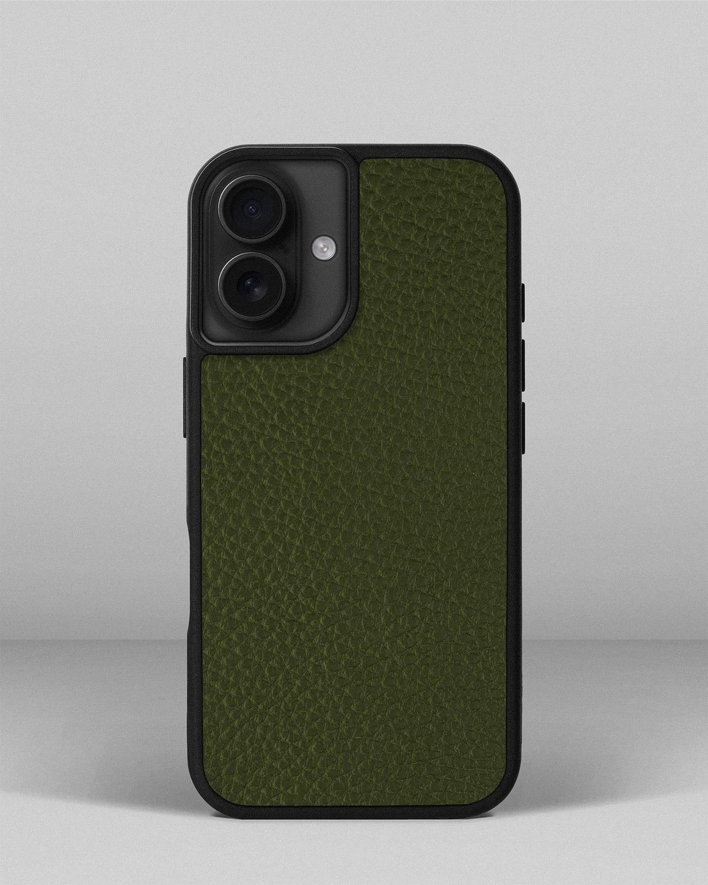 Dark Green Leather Sport Case for iPhone 16
