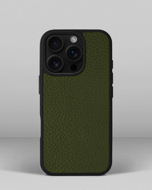 Dark Green Leather Sport Case for iPhone 13 Pro