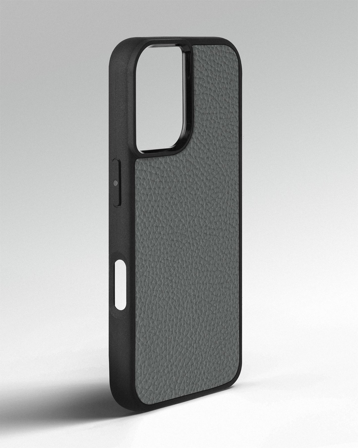 Grey Leather Sport Case for iPhone 15 Plus