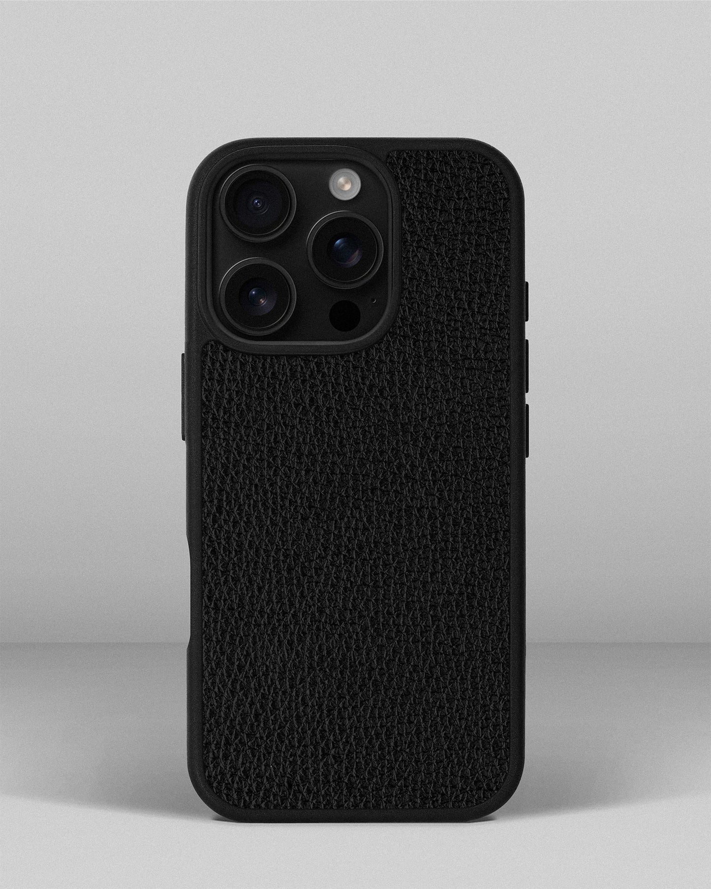 Black Leather Sport Case for iPhone 16 Pro