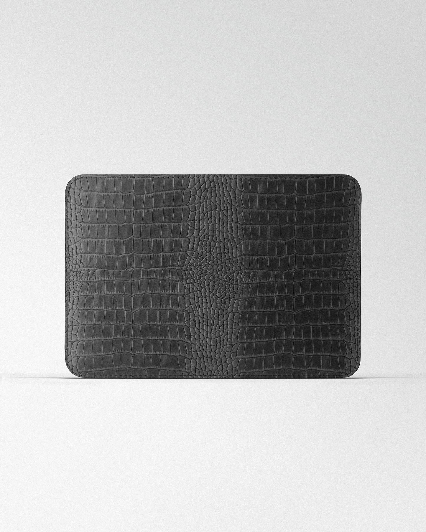 Minimalist MacBook Sleeve With Grey Crocodile Embossing