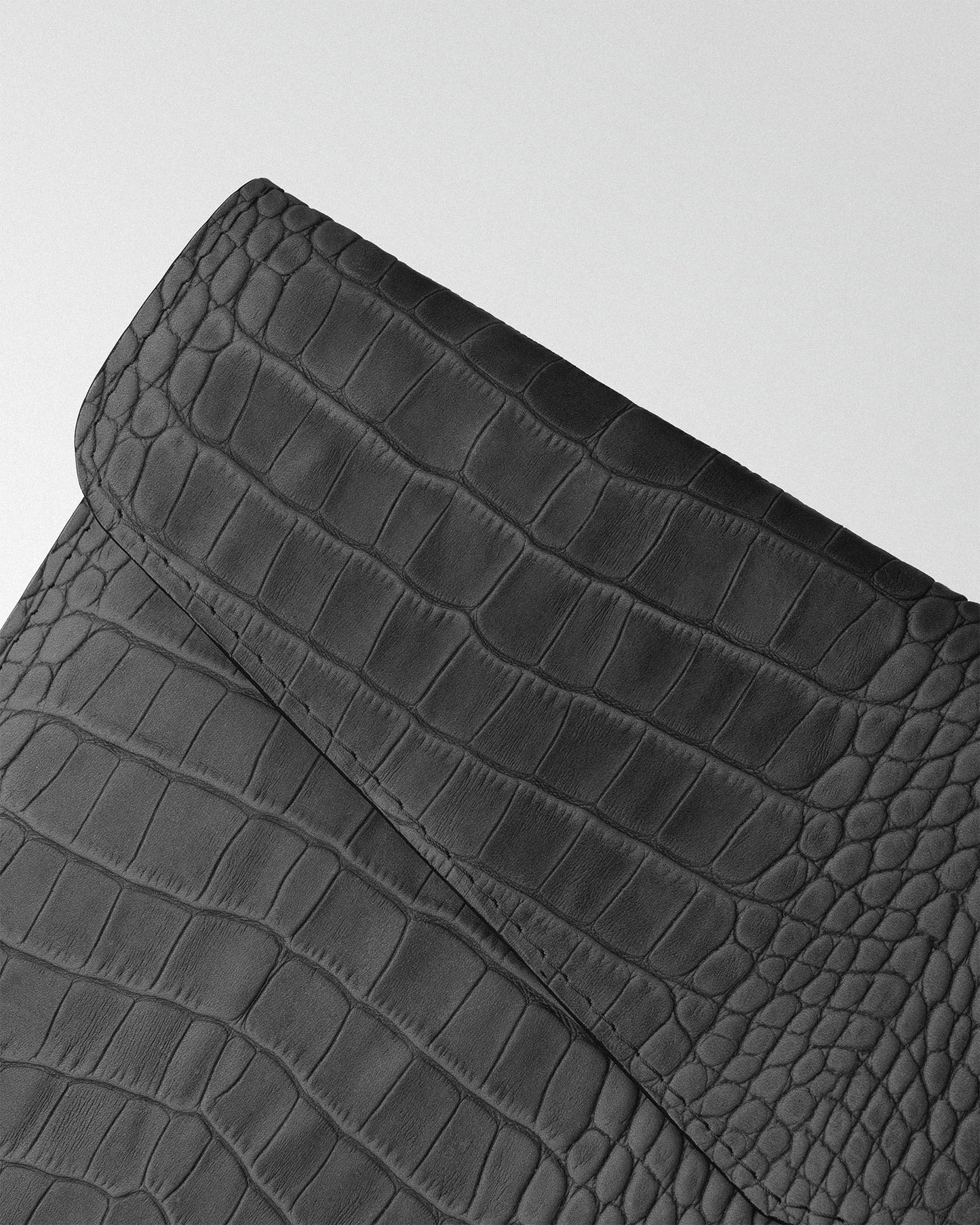 Magnetic MacBook Sleeve with Gray Crocodile Embossing