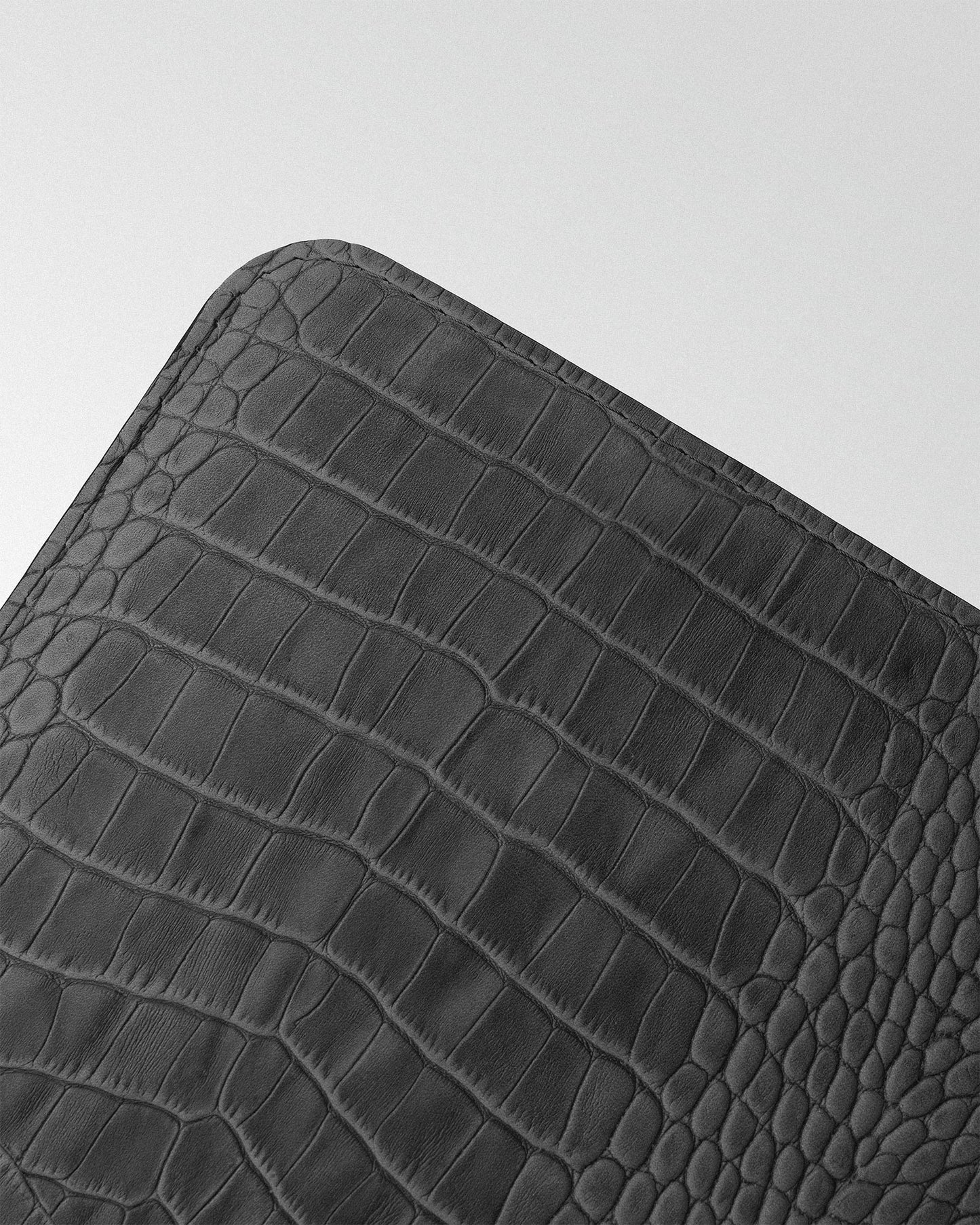 Minimalist MacBook Sleeve With Grey Crocodile Embossing