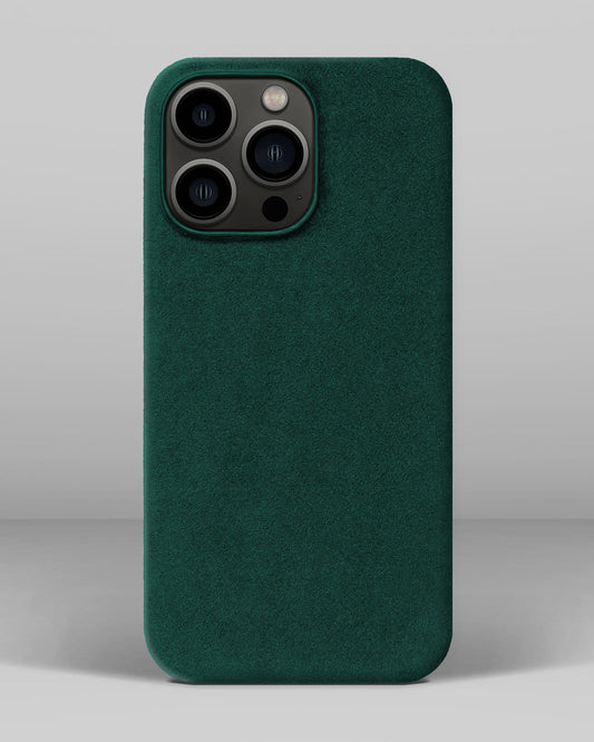 Чохол з алькантари зеленого кольору для iPhone 13 Pro Max