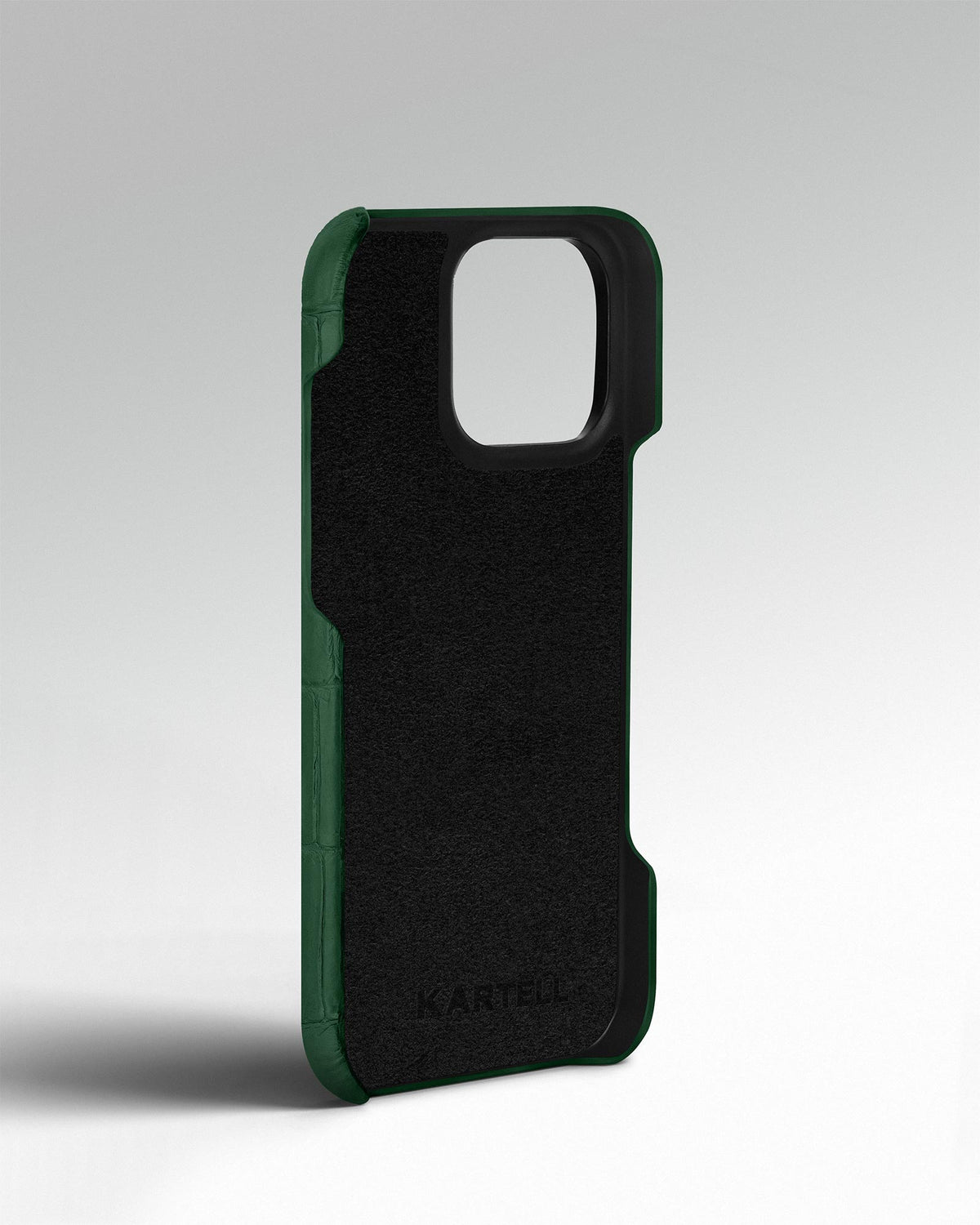 Dark Green Crocodile Leather Full-Wrap Case for iPhone 14 Pro