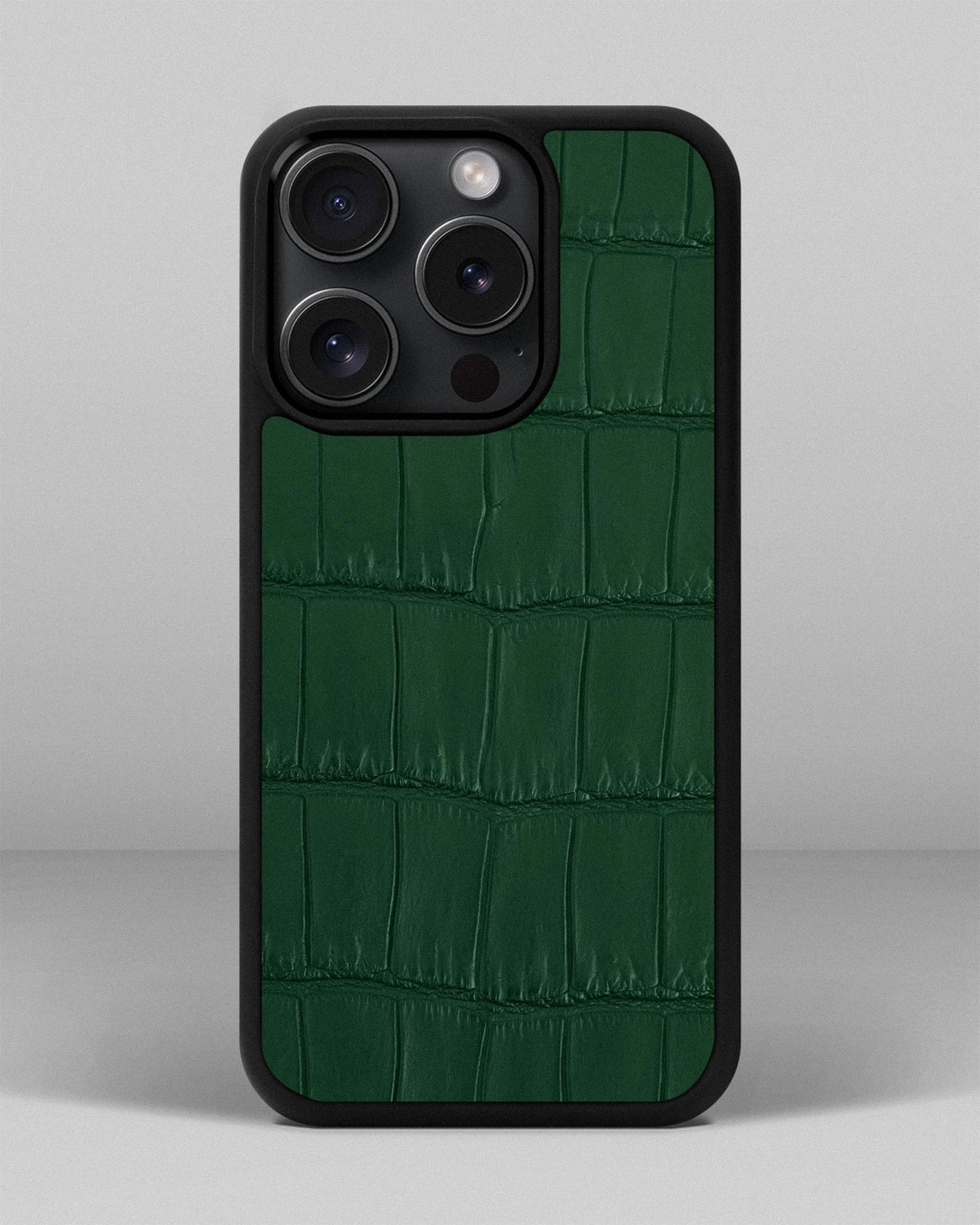 Dark green Crocodile Leather Sport Case for iPhone 15 Pro Max