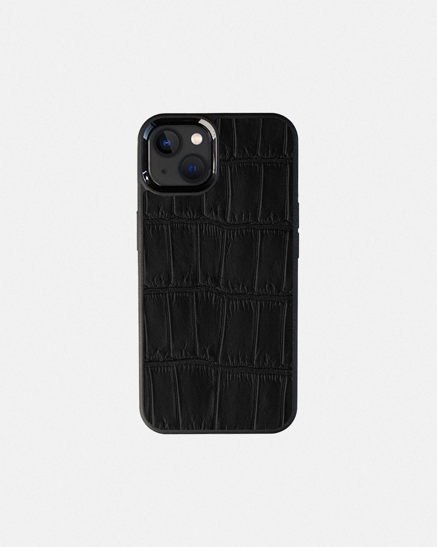 Black Crocodile Leather Sport Case for iPhone 13 mini
