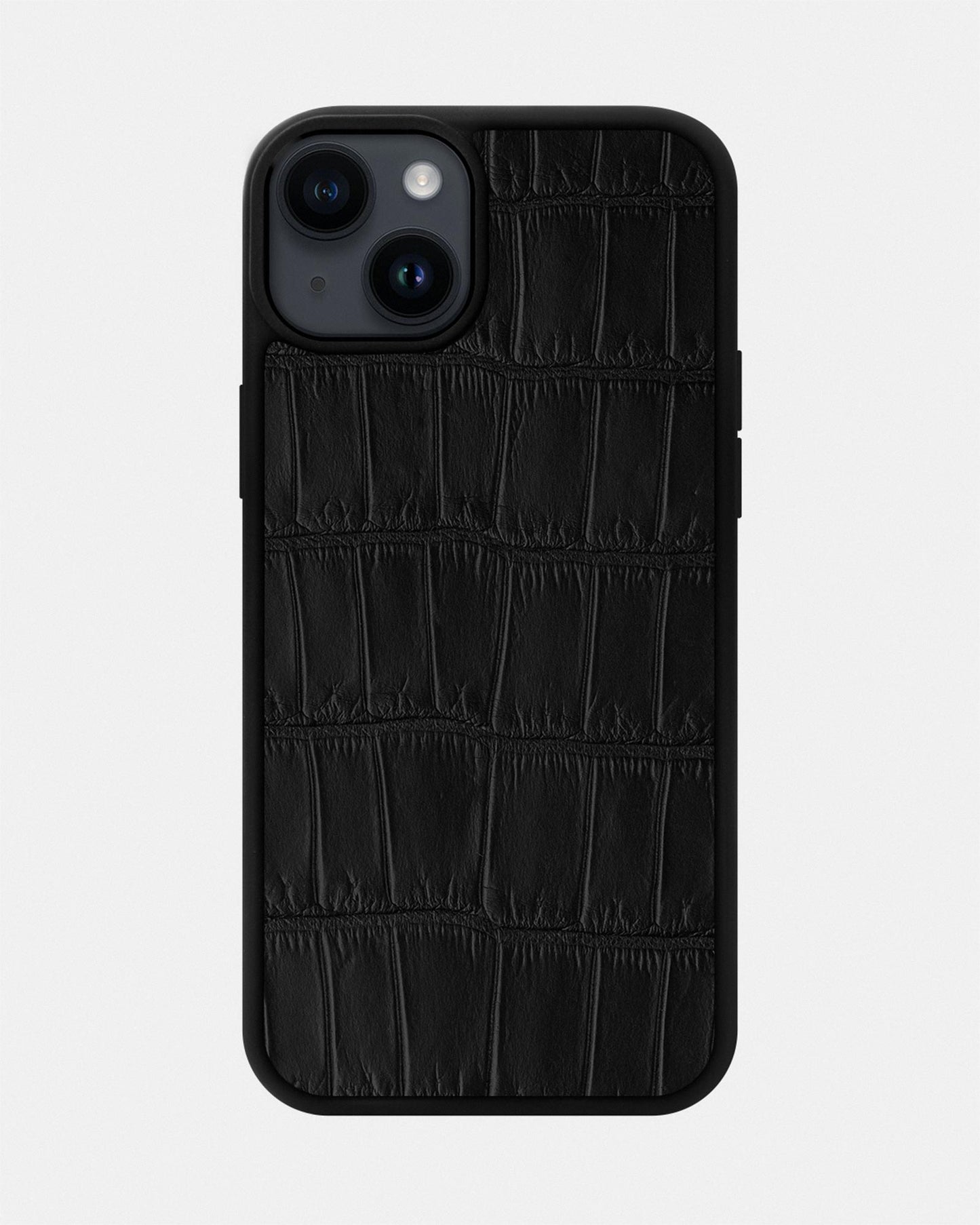 Black Crocodile Leather Sport Case for iPhone 14 Plus