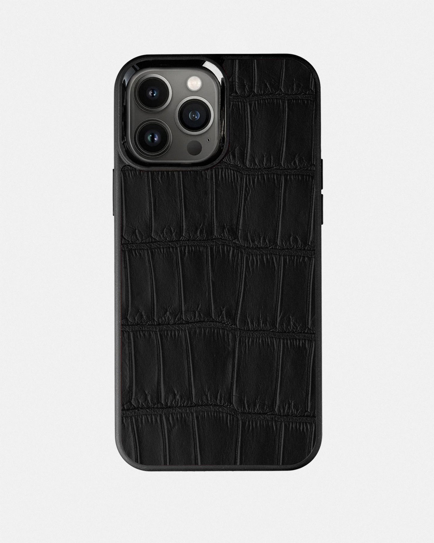 Black Crocodile Leather Sport Case for iPhone 13 Pro Max