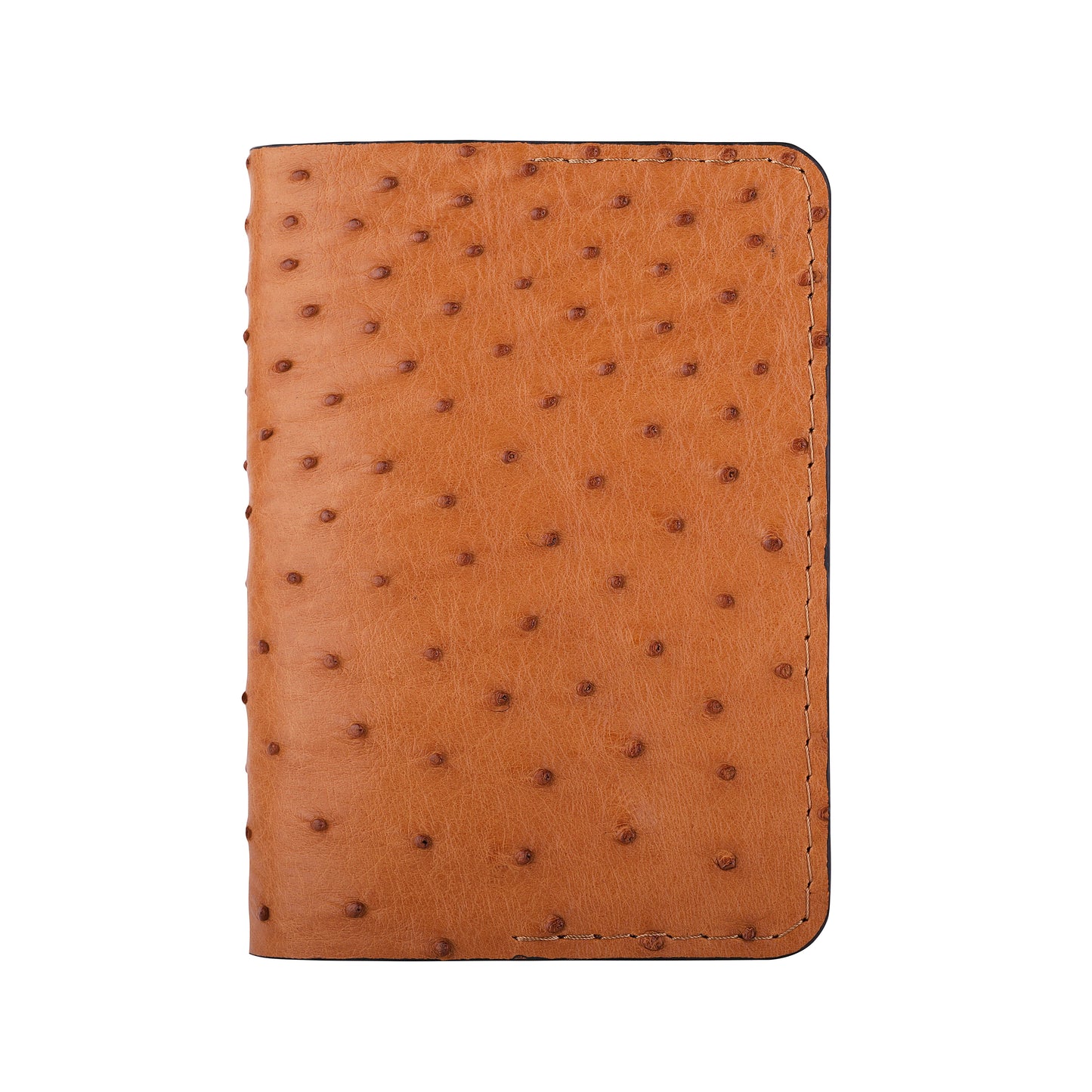Brown Ostrich Leather Passport Cover