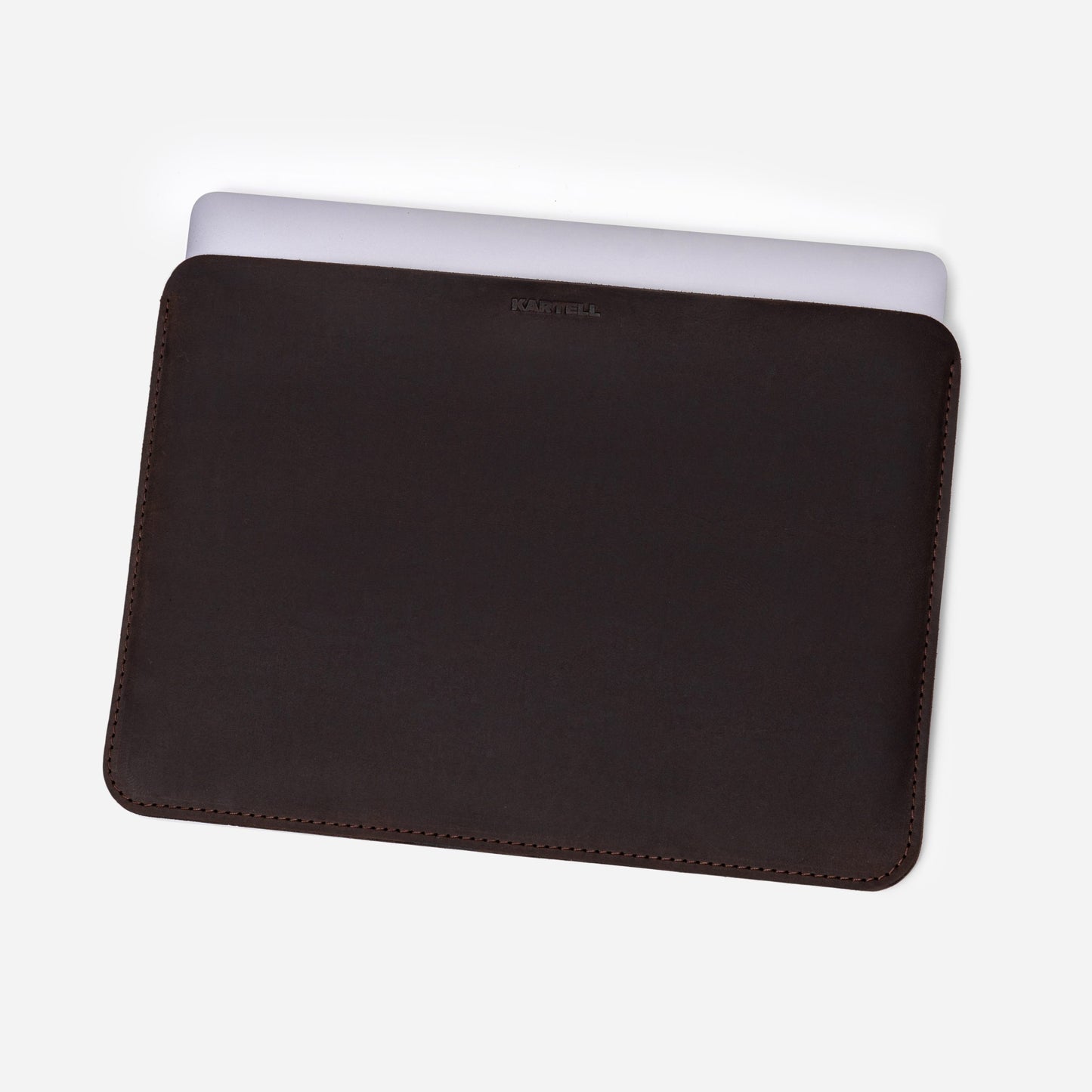 Dark Brown Crazy Horse Leather Open MacBook 16 Pro (2019) Case
