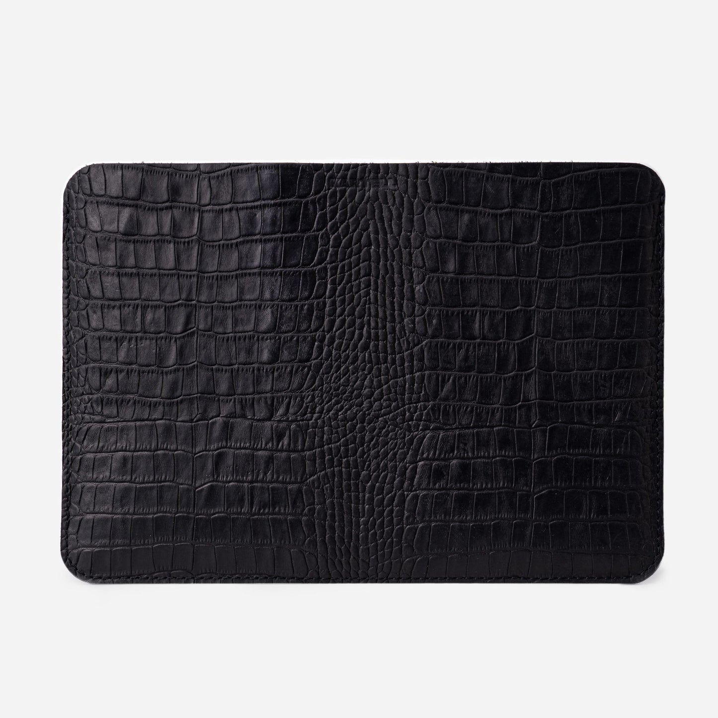 Black Crocodile-Embossed Calf Leather Open MacBook 16 Pro M1 (2021) Case