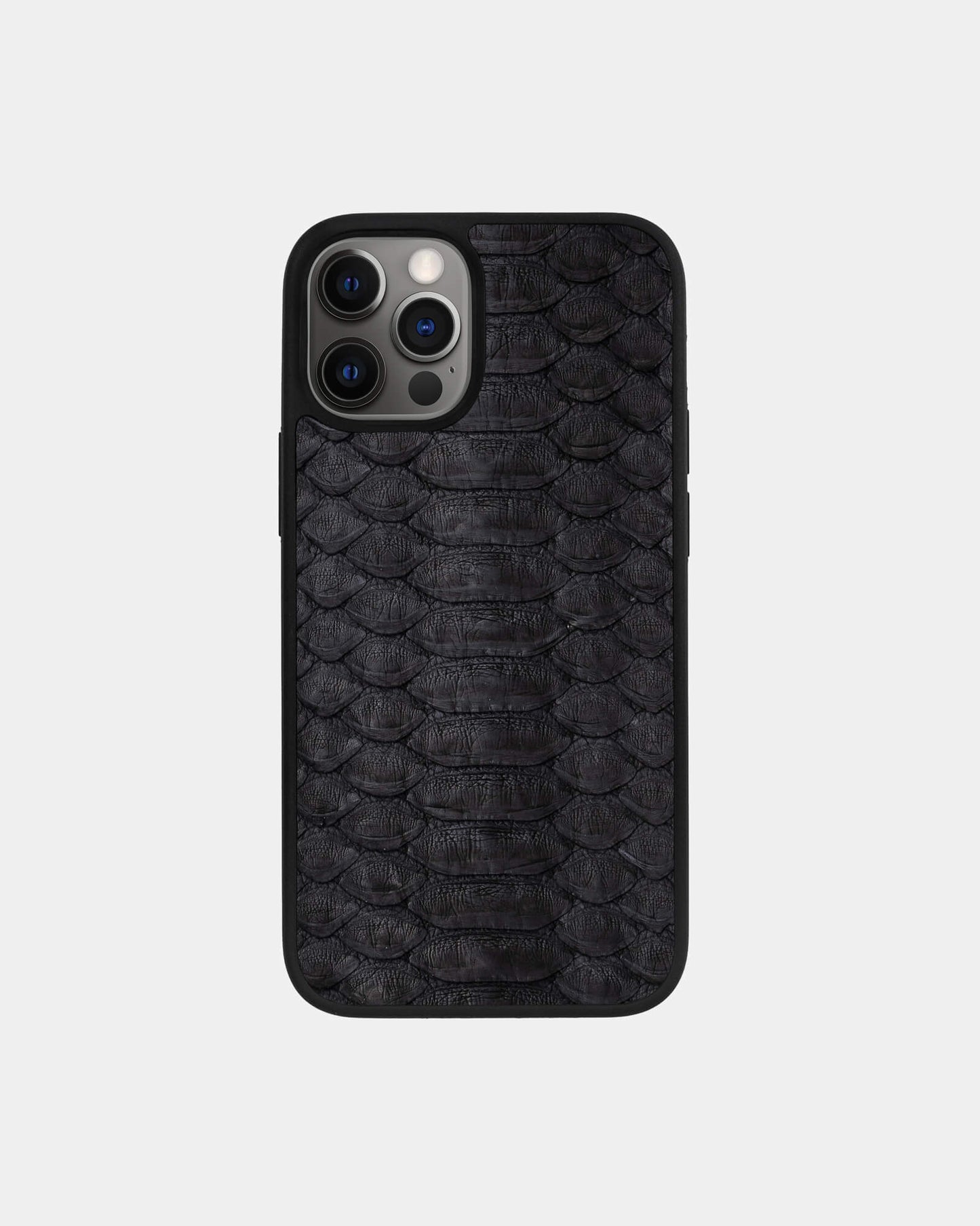 Black Python Leather Sport Case for iPhone 12 Pro