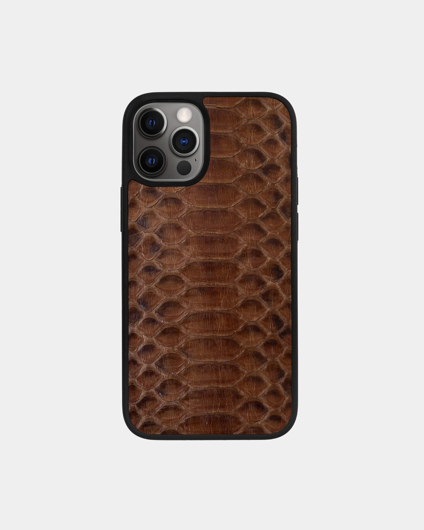 Brown Python Leather Sport Case for iPhone 12 Pro