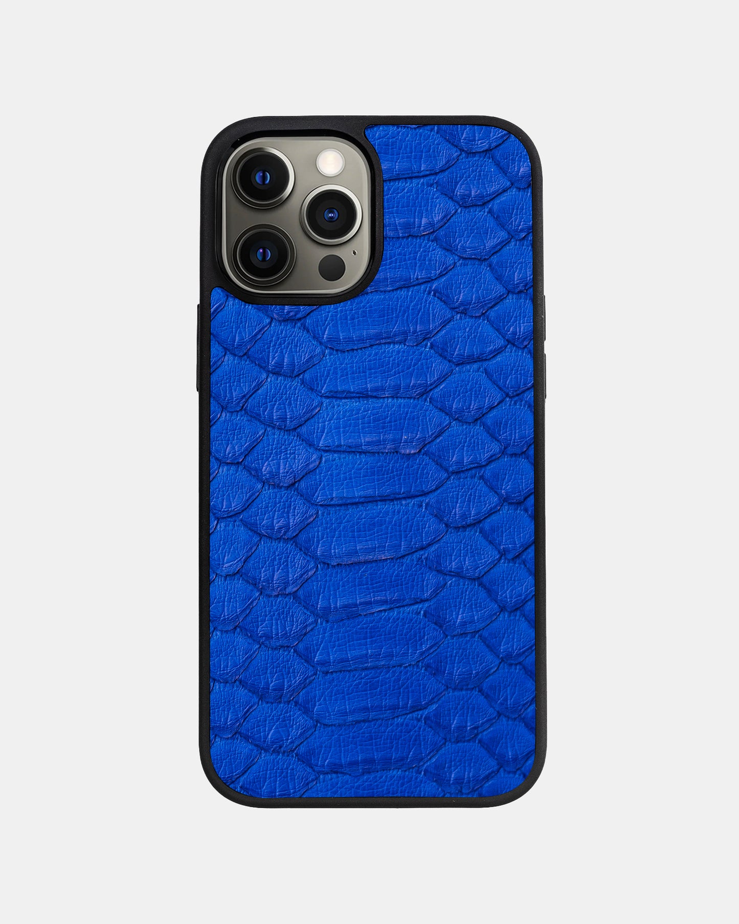 Blue Python Leather Sport Case for iPhone 12 Pro Max