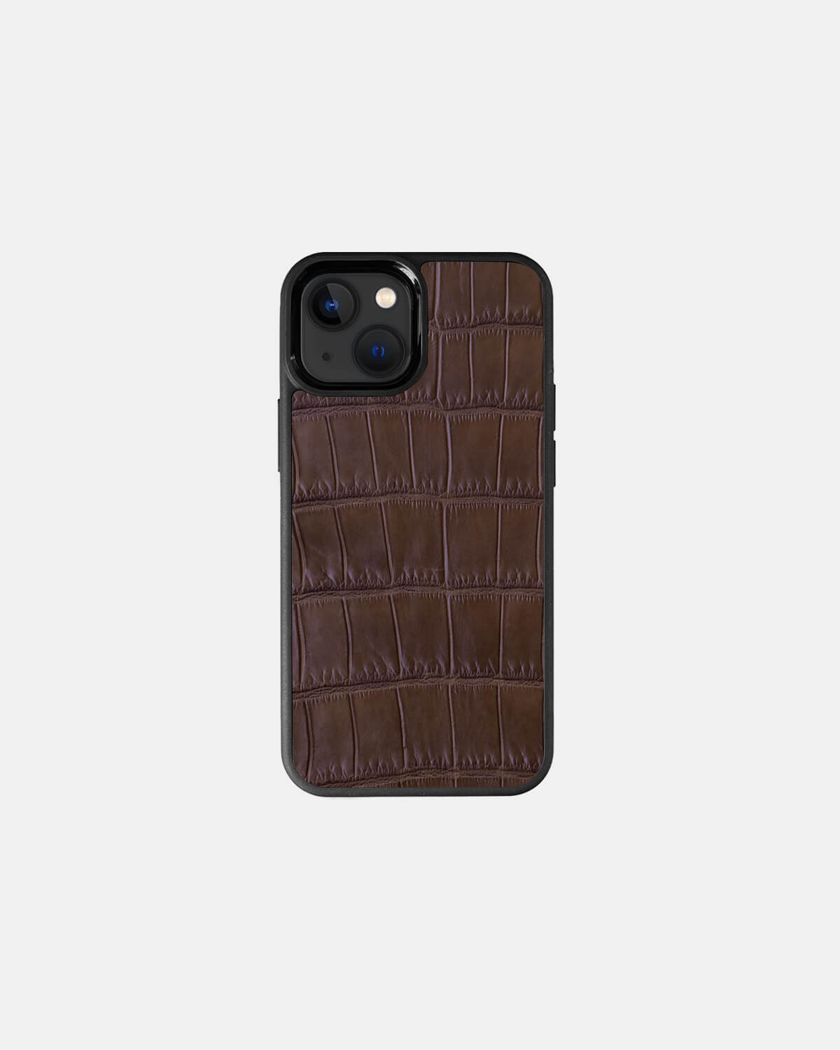 Dark brown Crocodile Leather Sport Case for iPhone 13 mini