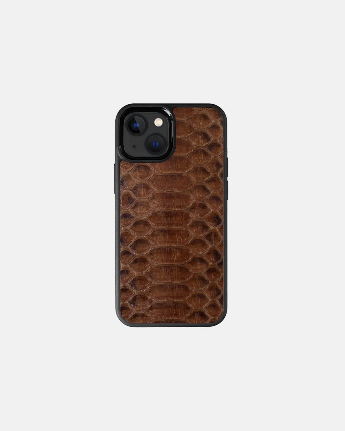 Brown Python Leather Sport Case for iPhone 13 Mini