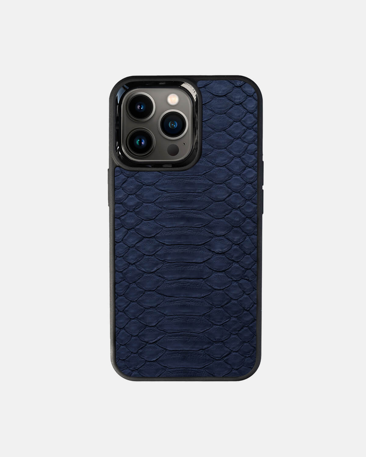 Navy blue Python Leather Sport Case for iPhone 13 Pro