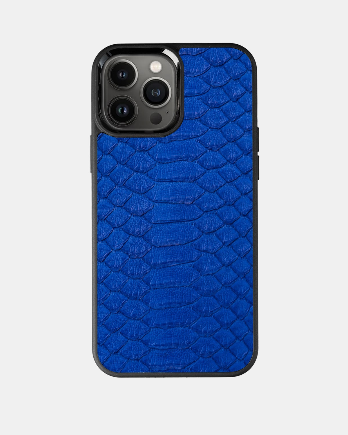 Blue Python Leather Sport Case for iPhone 13 Pro Max