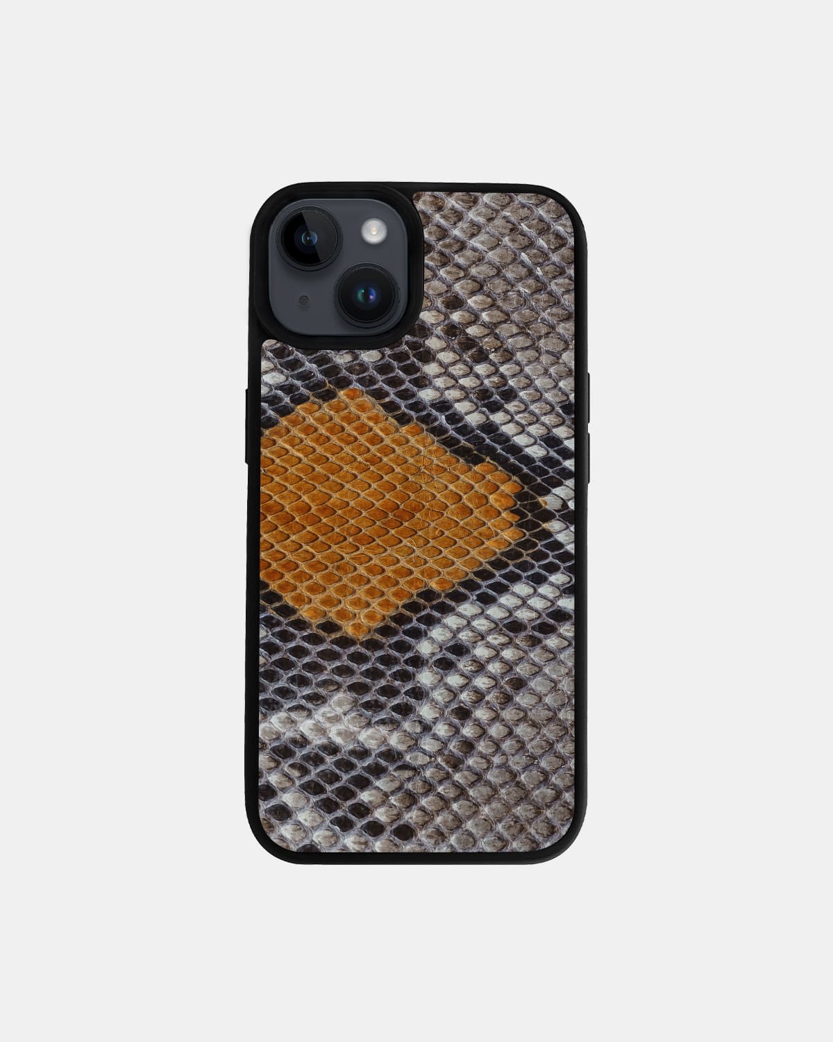 Gray & Yellow Python Skin Sport Case for iPhone 14