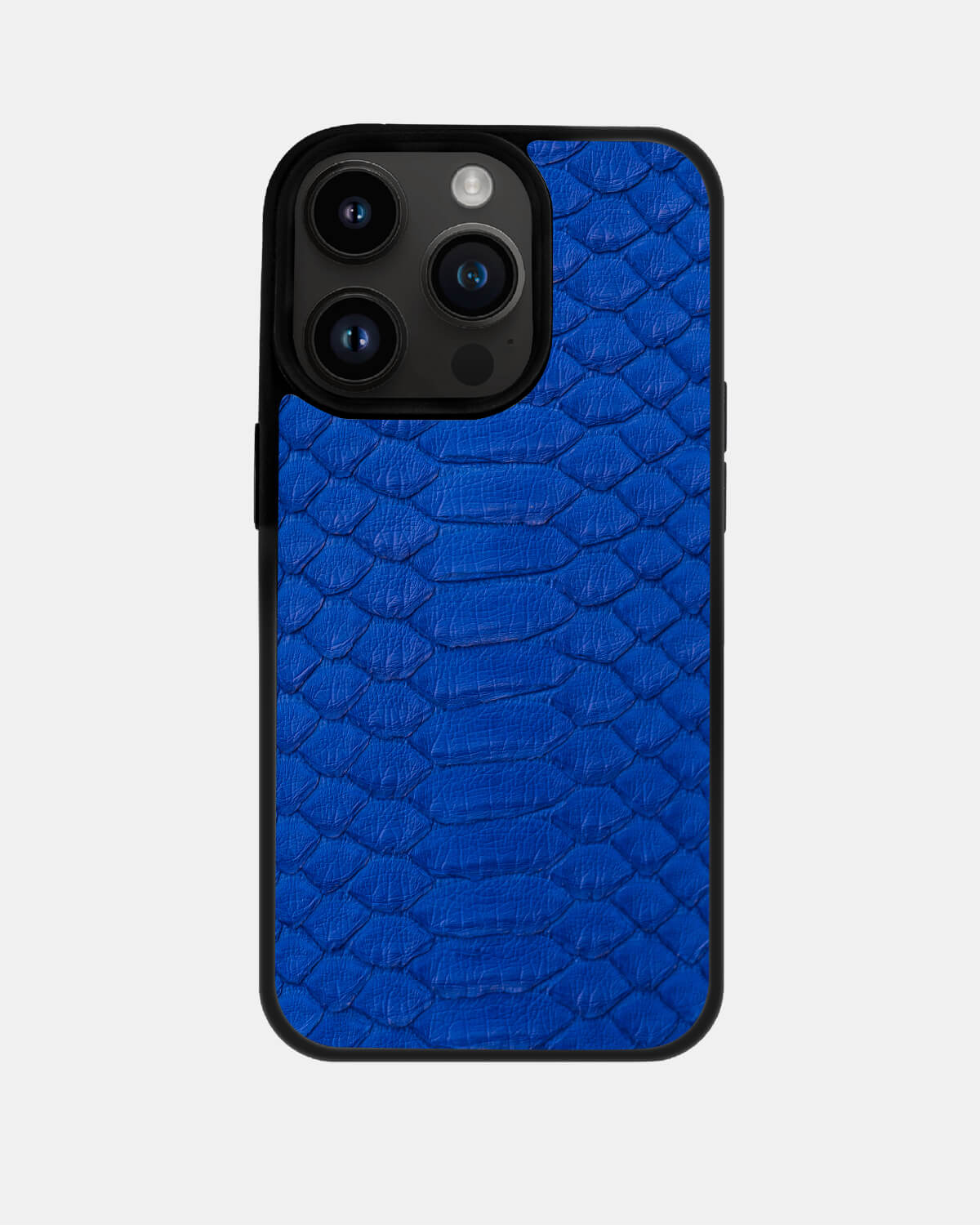 Blue Python Leather Sport Case for iPhone 14 Pro Max
