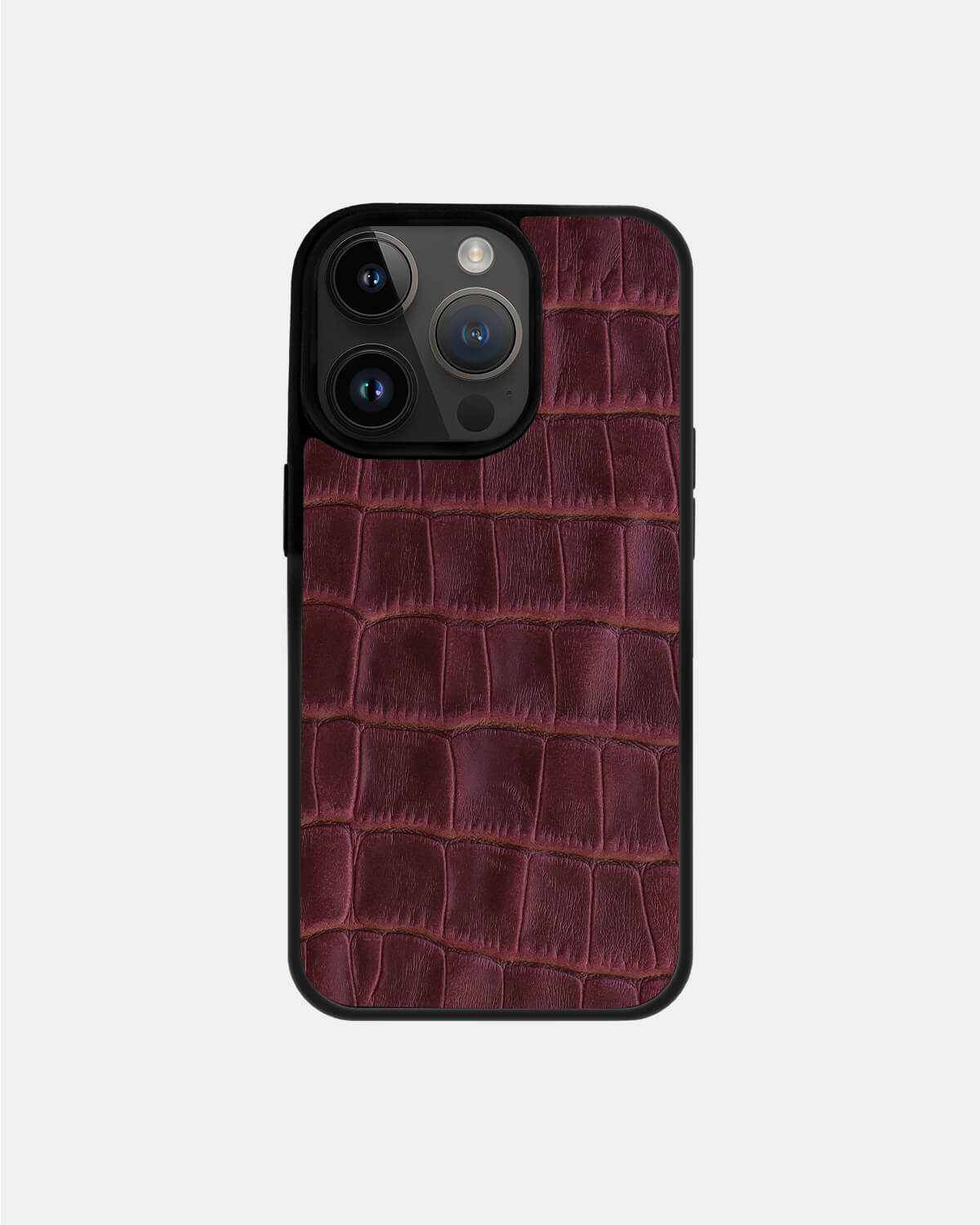 Ginger Crocodile Emboss on Calfskin Sport Case for iPhone 14 Pro