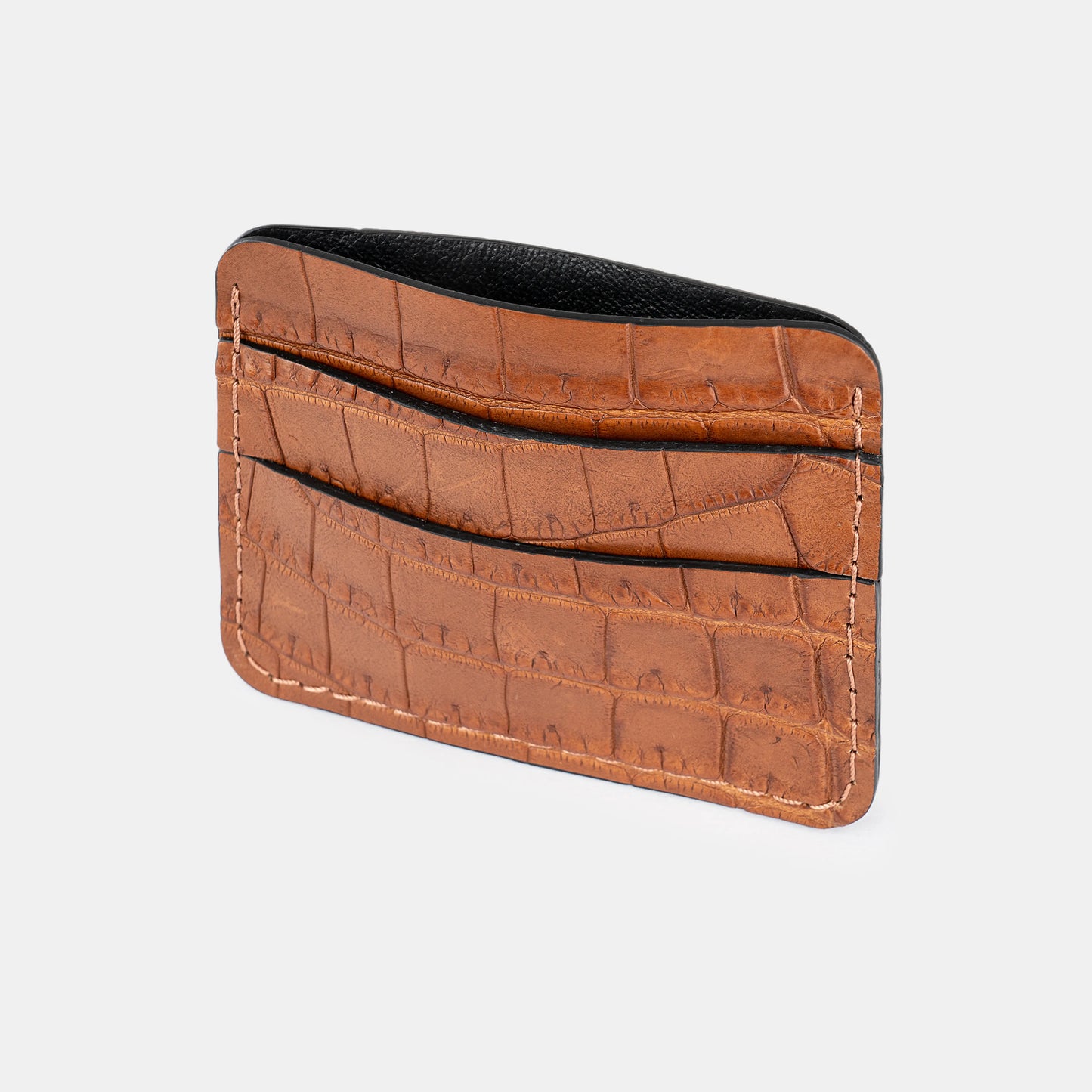 Light Brown Crocodile Leather Cardholder