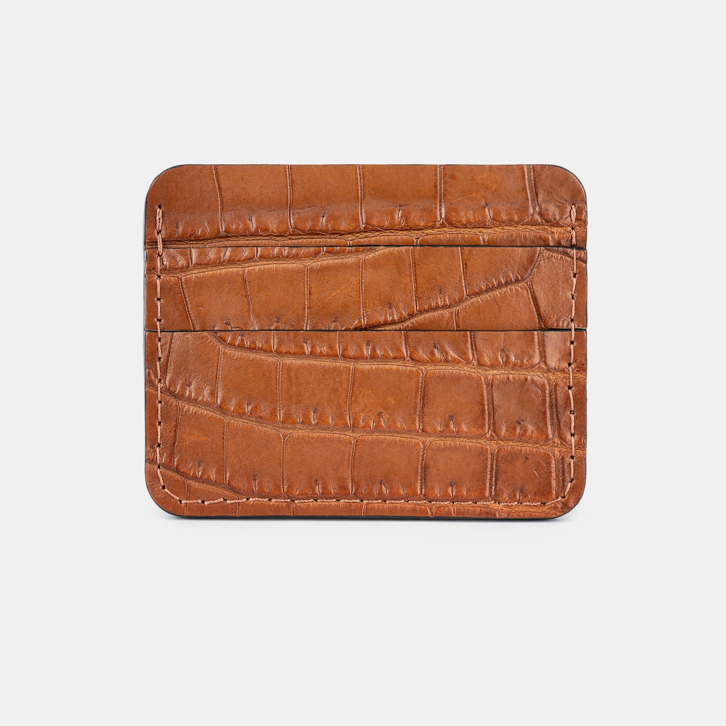 Light Brown Crocodile Leather Cardholder