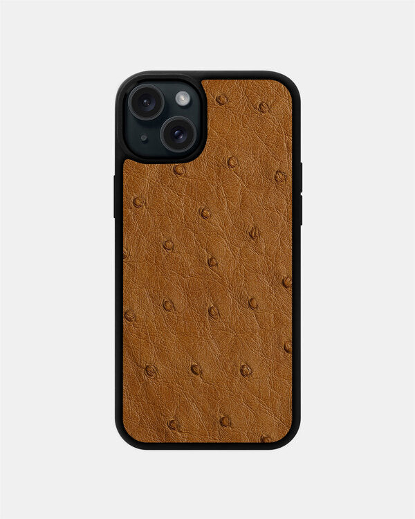 Light brown Ostrich Sport Case for iPhone 15