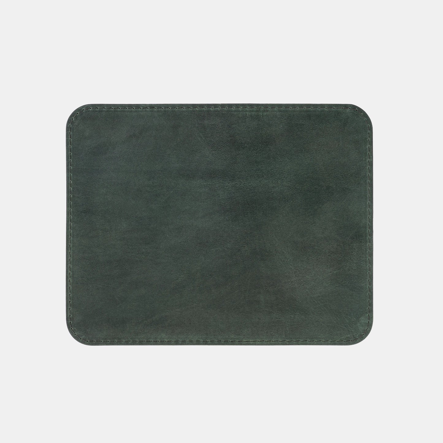 Dark Green Crazy Horse Leather Mouse Pad