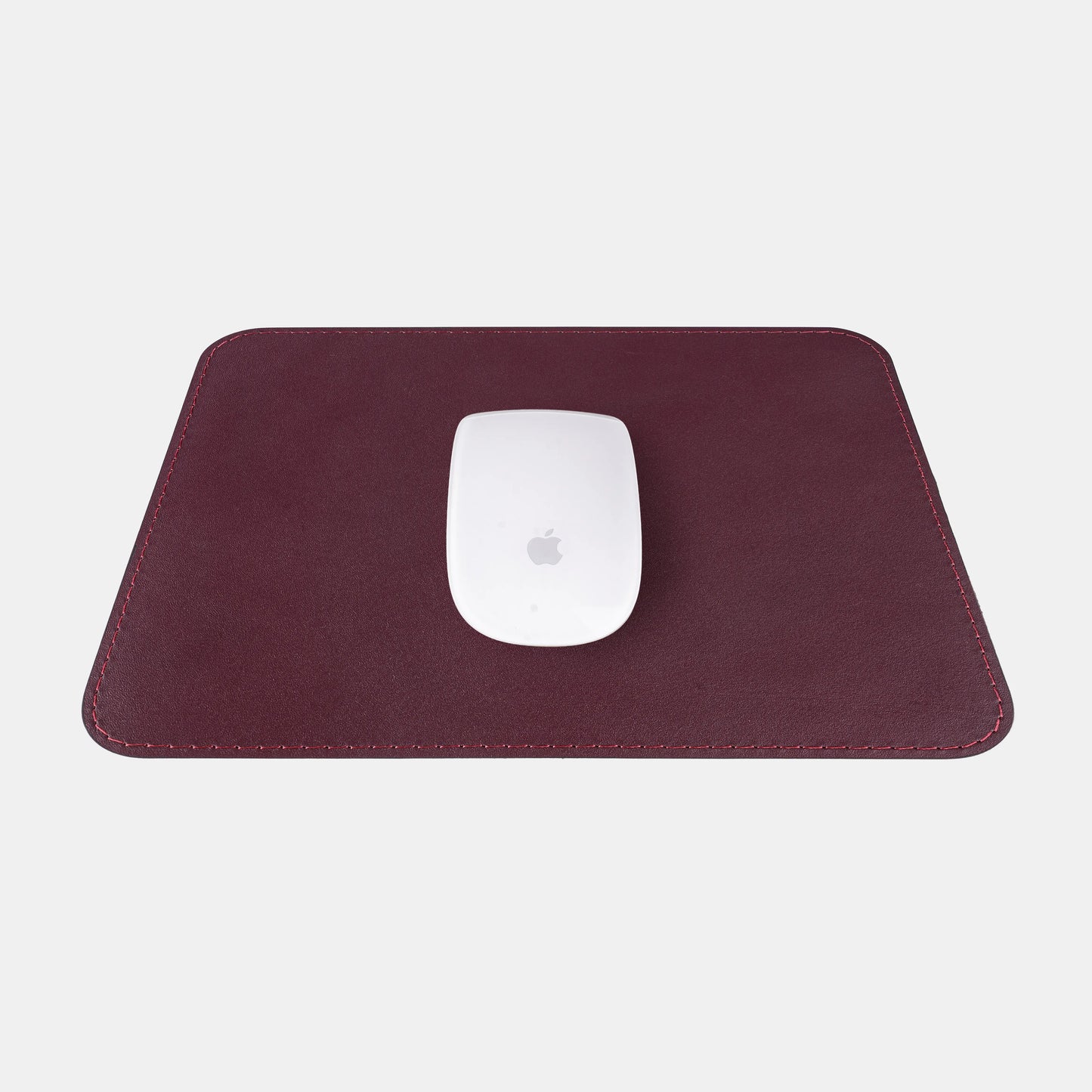 Burgundy Calf Leather Mouse Pad