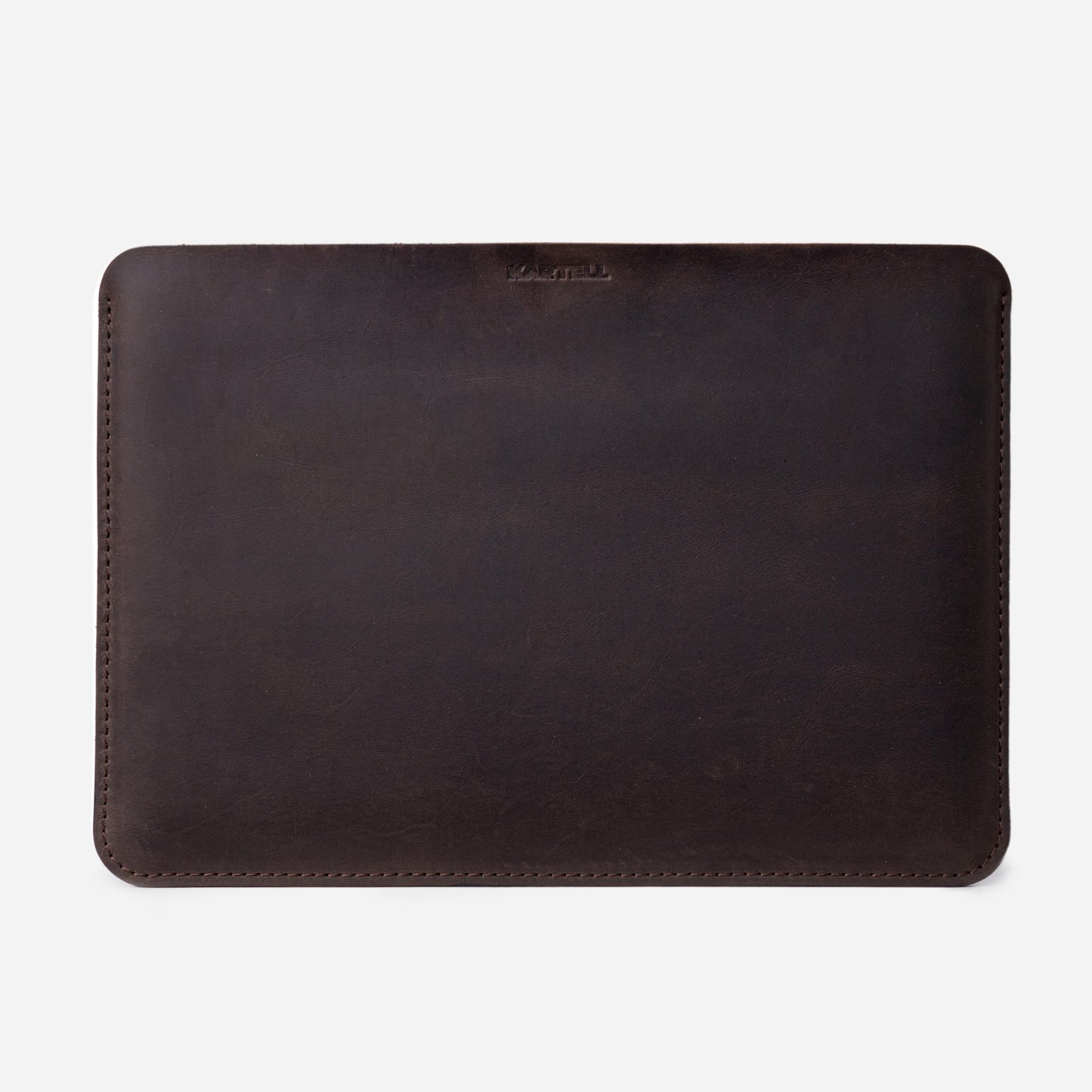 Dark Brown Crazy Horse Leather Open MacBook 15 Pro Case