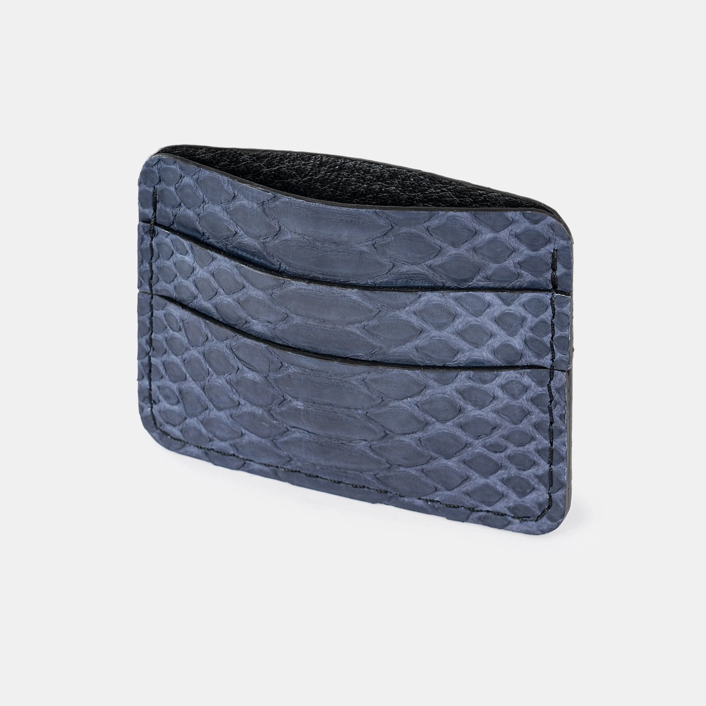 Navy Blue Python Leather Cardholder