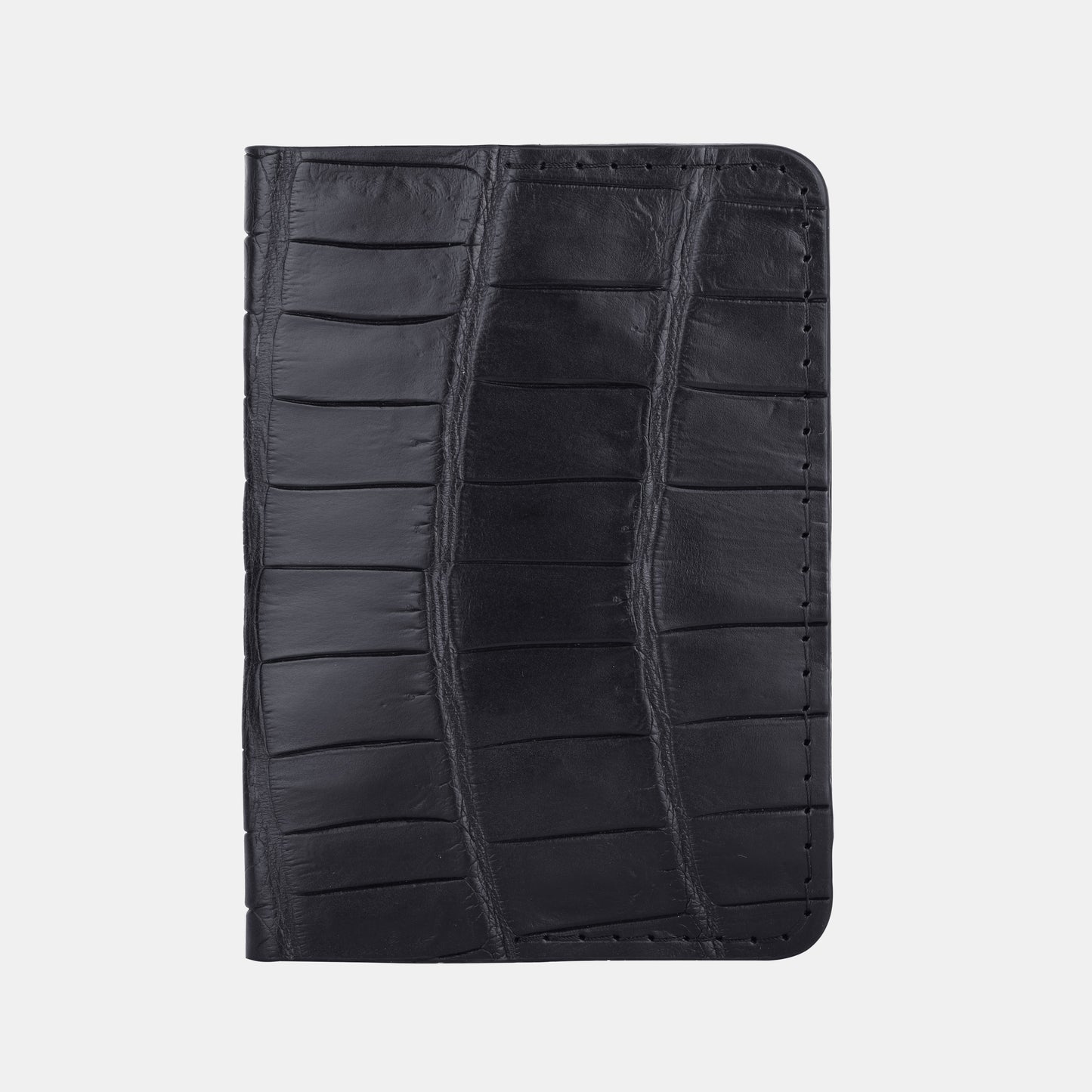 Black Crocodile Leather Passport Cover