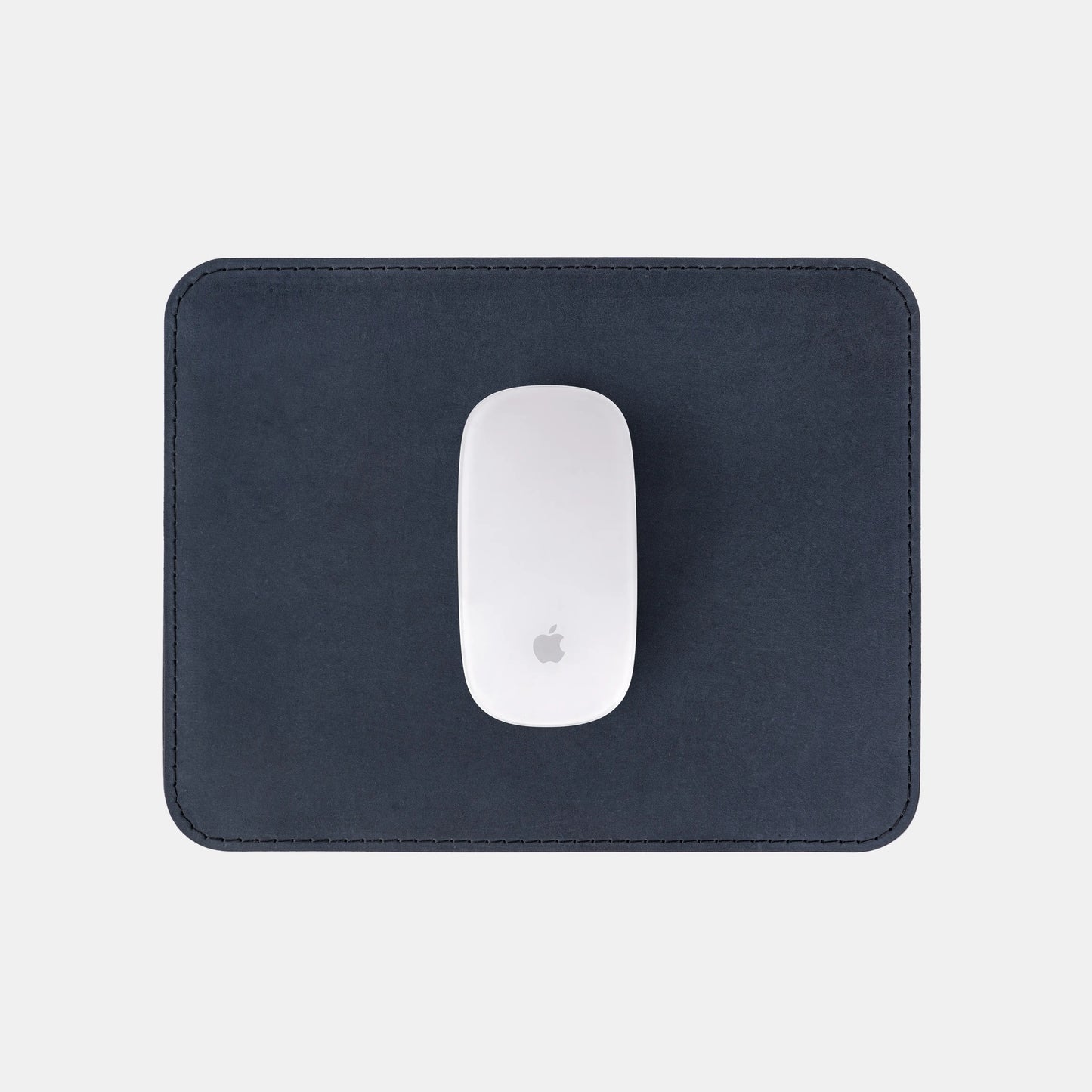 Navy Blue Crazy Horse Leather Mouse Pad