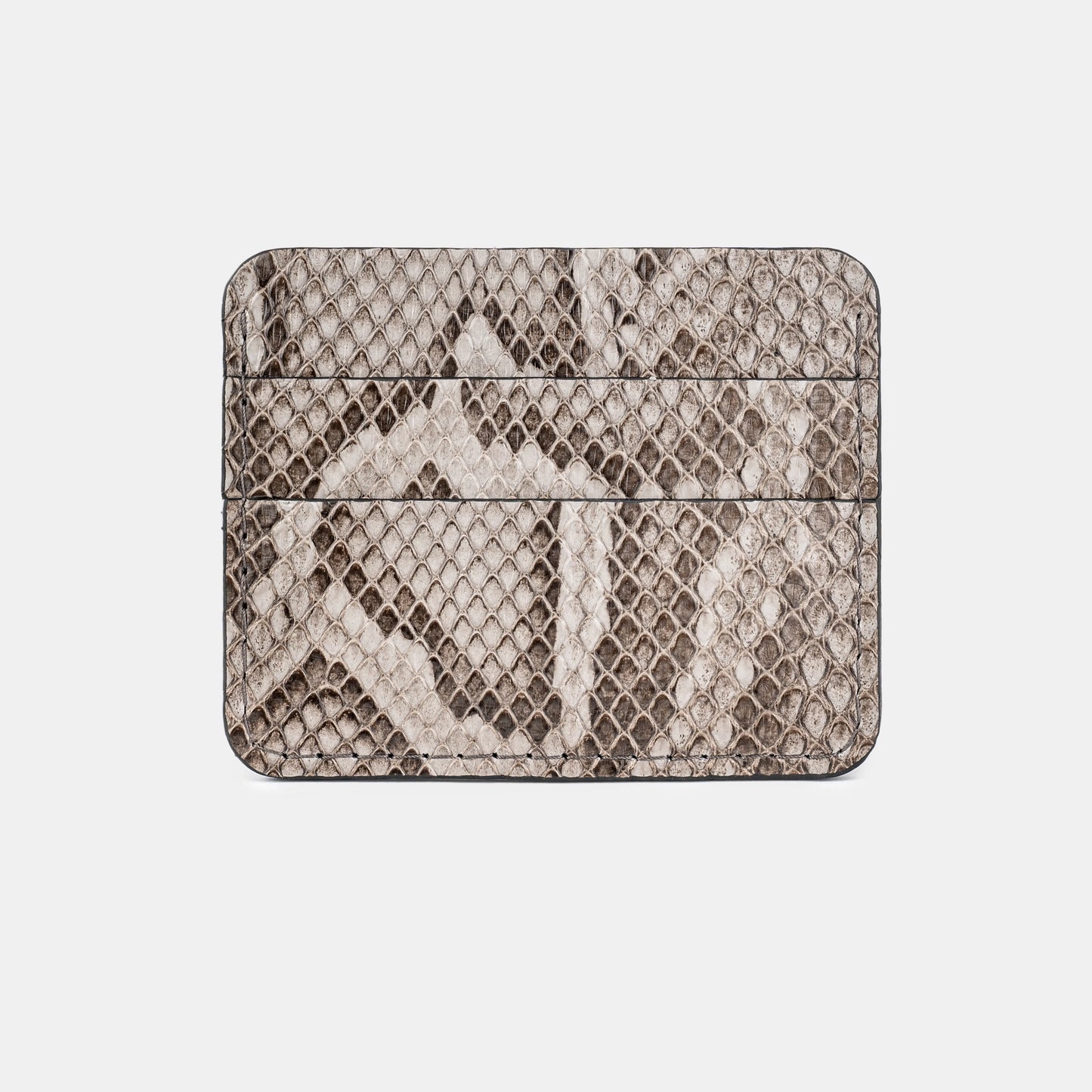 Grey Python Leather Cardholder with Small Scales